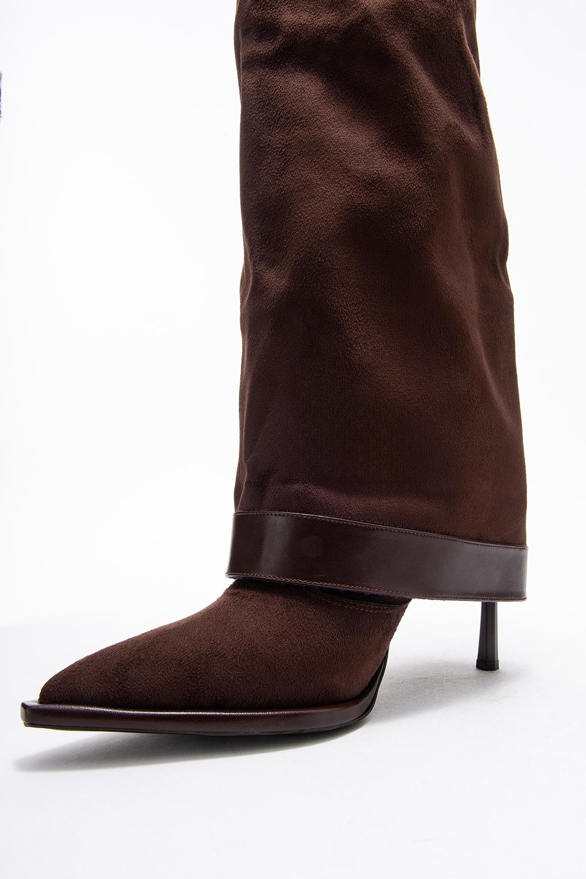 Elva - Brown Buckle Stiletto Boot (Women) - Image 5