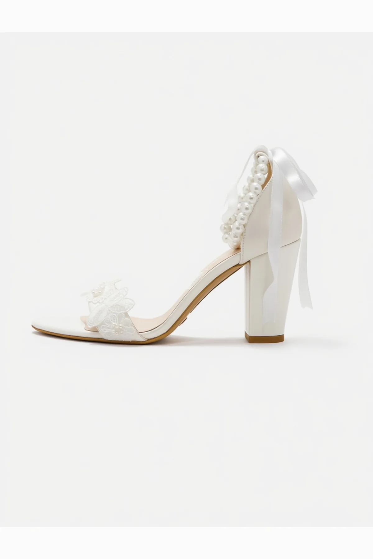 Elvian Floral Block Heels Bridal Shoes - Image 2