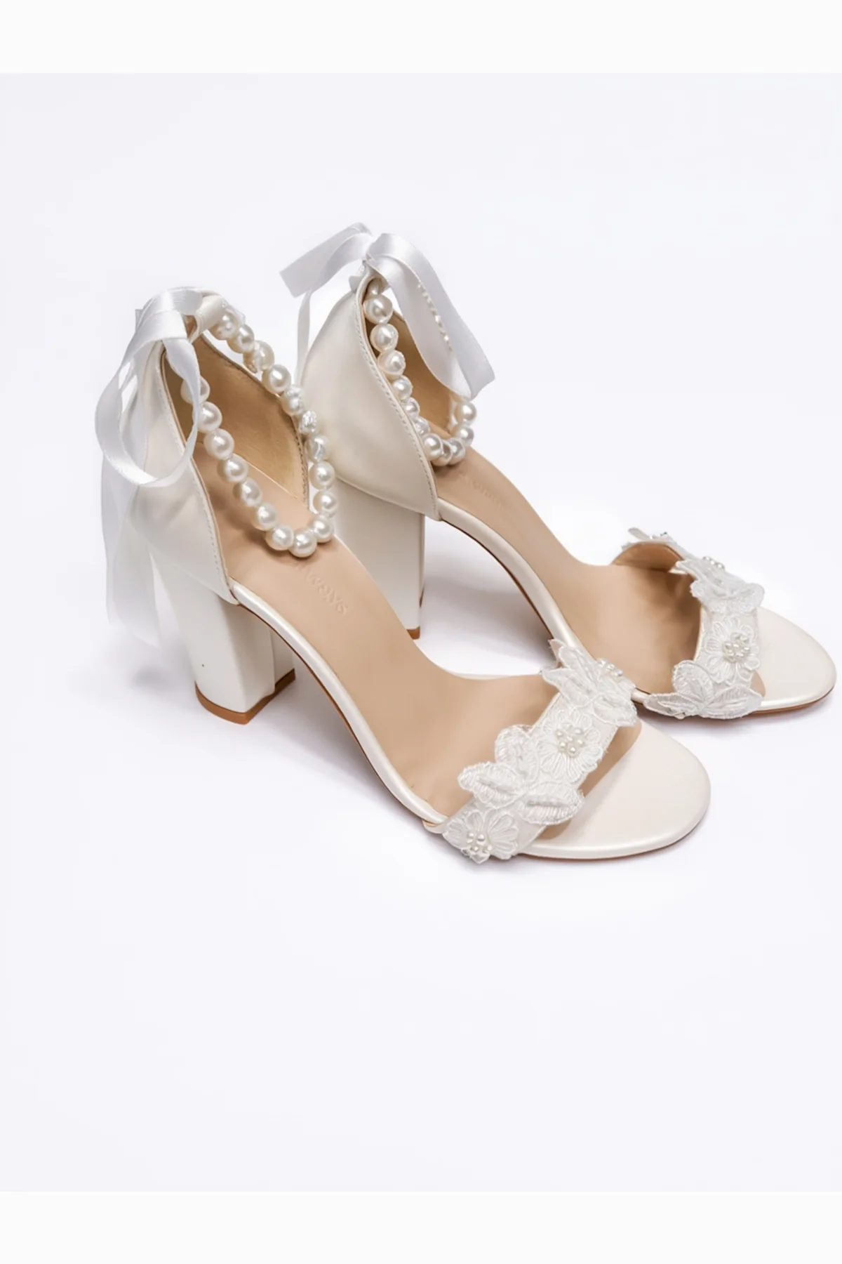 Elvian Floral Block Heels Bridal Shoes - Image 5