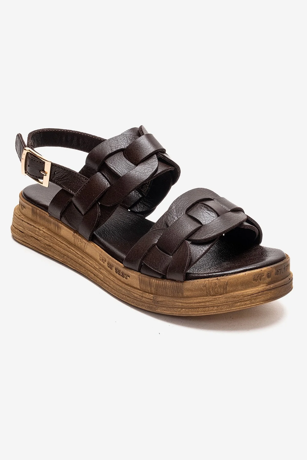 ELVORO - Brown Genuine Leather Sandal (Women) - Image 3