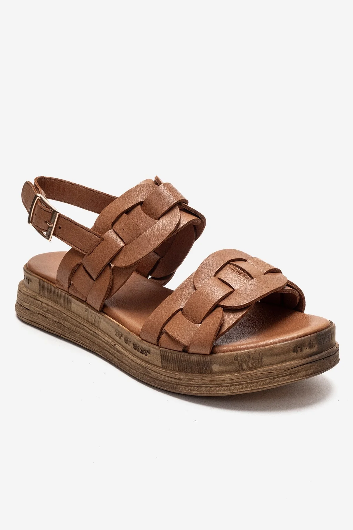 ELVORO - Camel Genuine Leather Sandal (Women) - Image 3