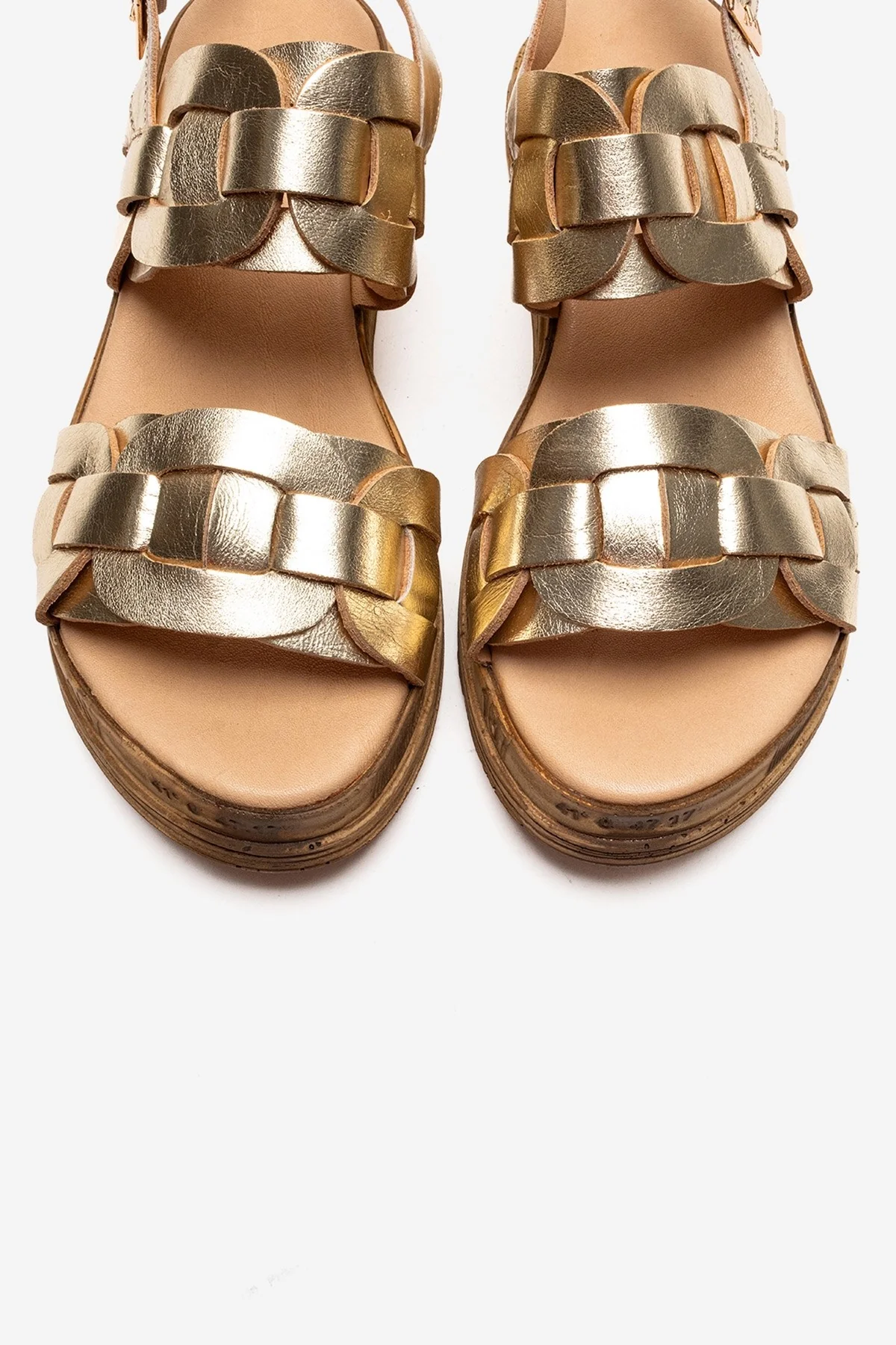 ELVORO - Gold Genuine Leather Sandal (Women) - Image 2