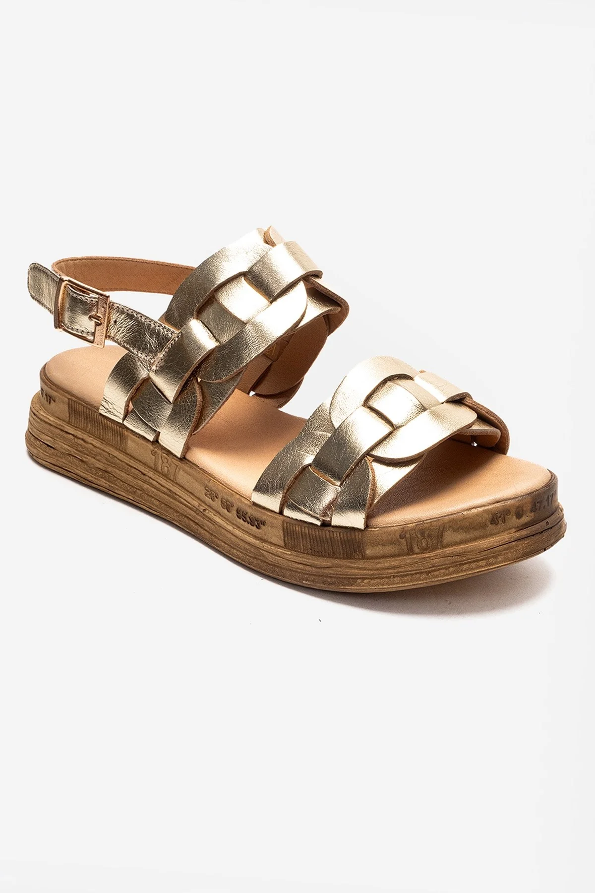 ELVORO - Gold Genuine Leather Sandal (Women) - Image 3