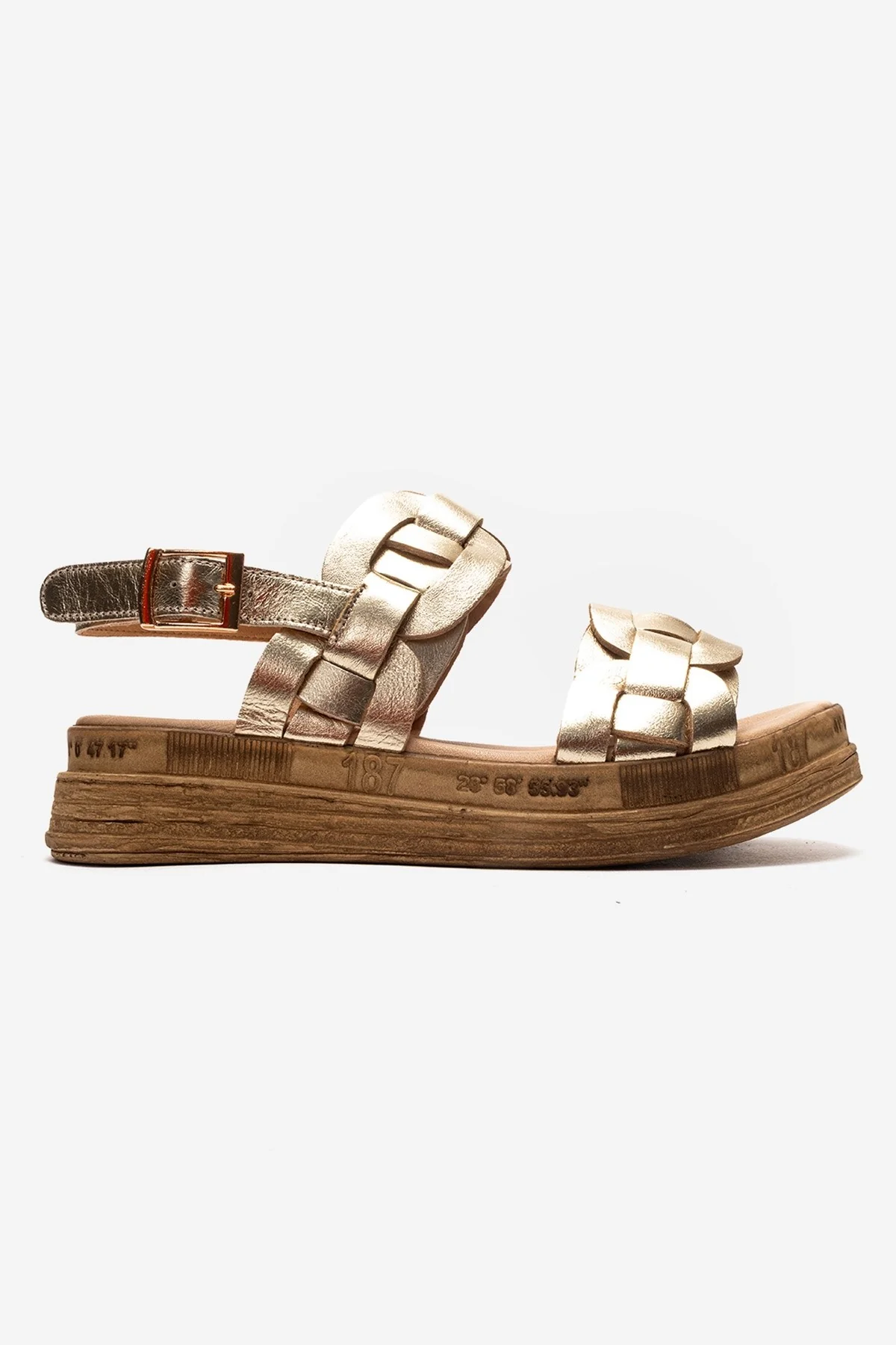 ELVORO - Gold Genuine Leather Sandal (Women) - Image 4