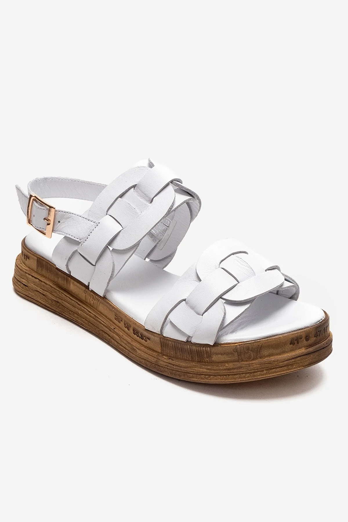 ELVORO - White Genuine Leather Sandal (Women) - Image 3