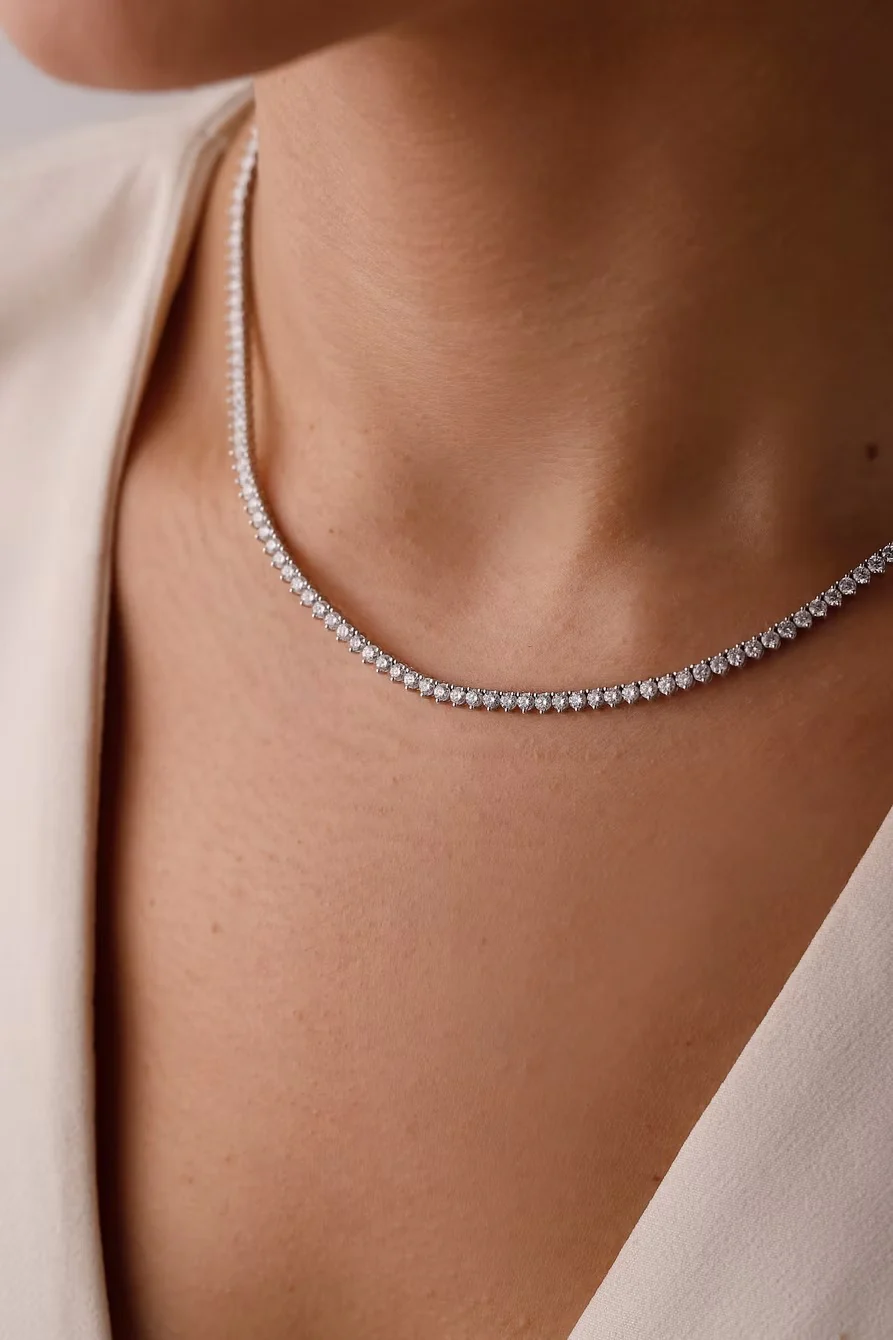 Elyra 14K Gold Pear Cut Diamond Necklace – 3.20 Ct Natural Diamond - Image 2