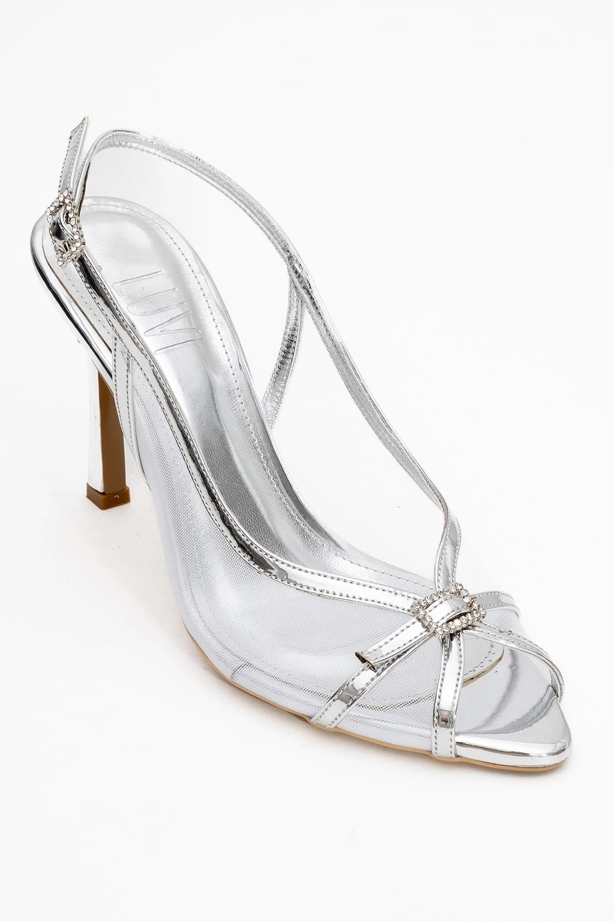 Elyse - Silver High-Heel Evening Shoe (Women) - Image 3