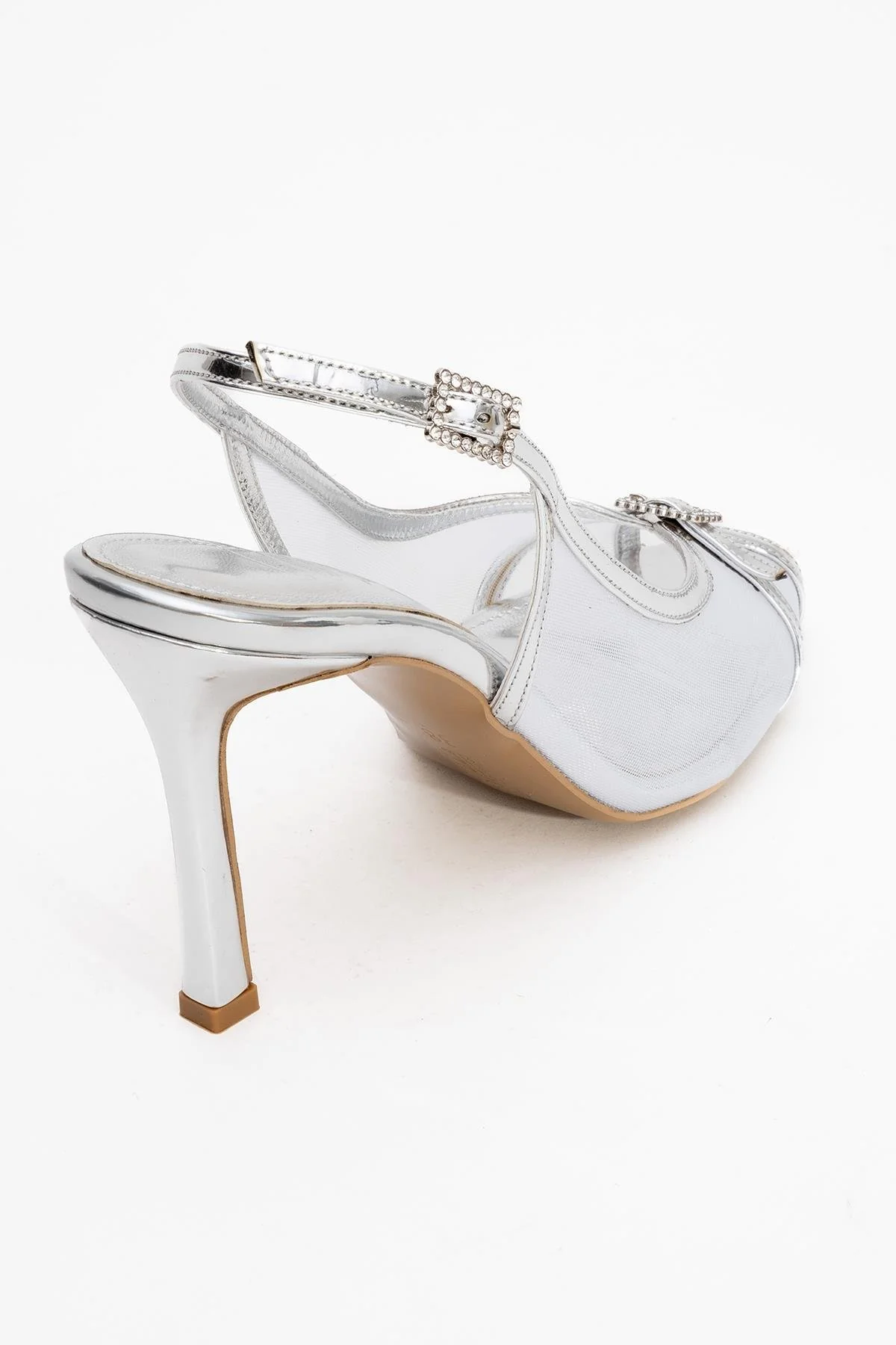 Elyse - Silver High-Heel Evening Shoe (Women) - Image 5