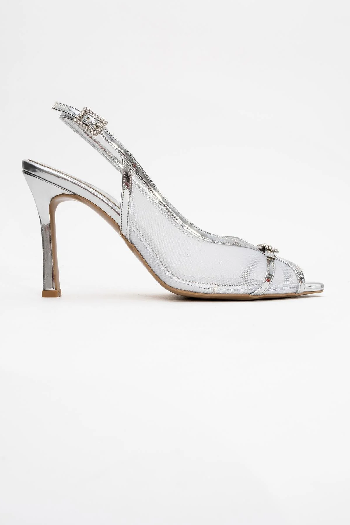 Elyse - Silver High-Heel Evening Shoe (Women) - Image 6