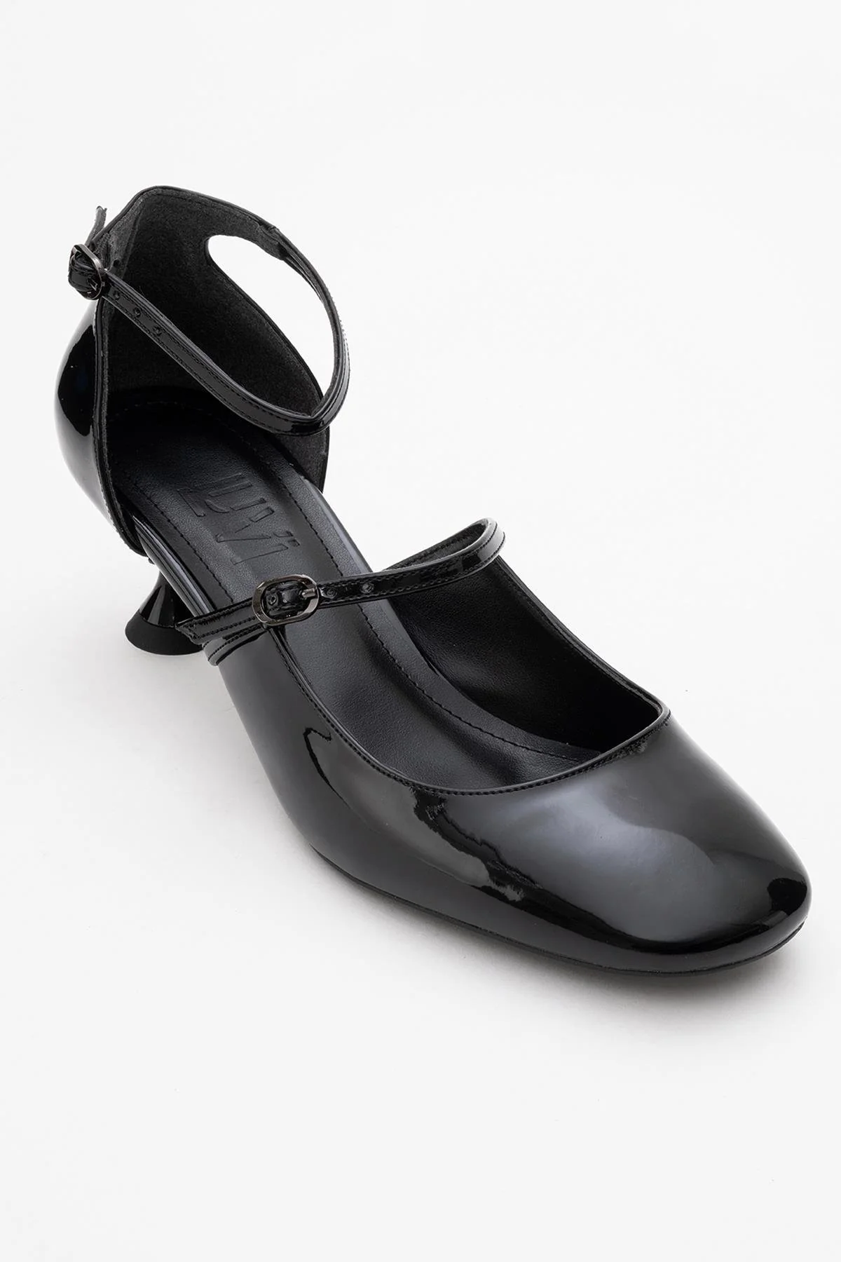 Emly - Black Square Toe Low Heel Shoe (Women) - Image 3