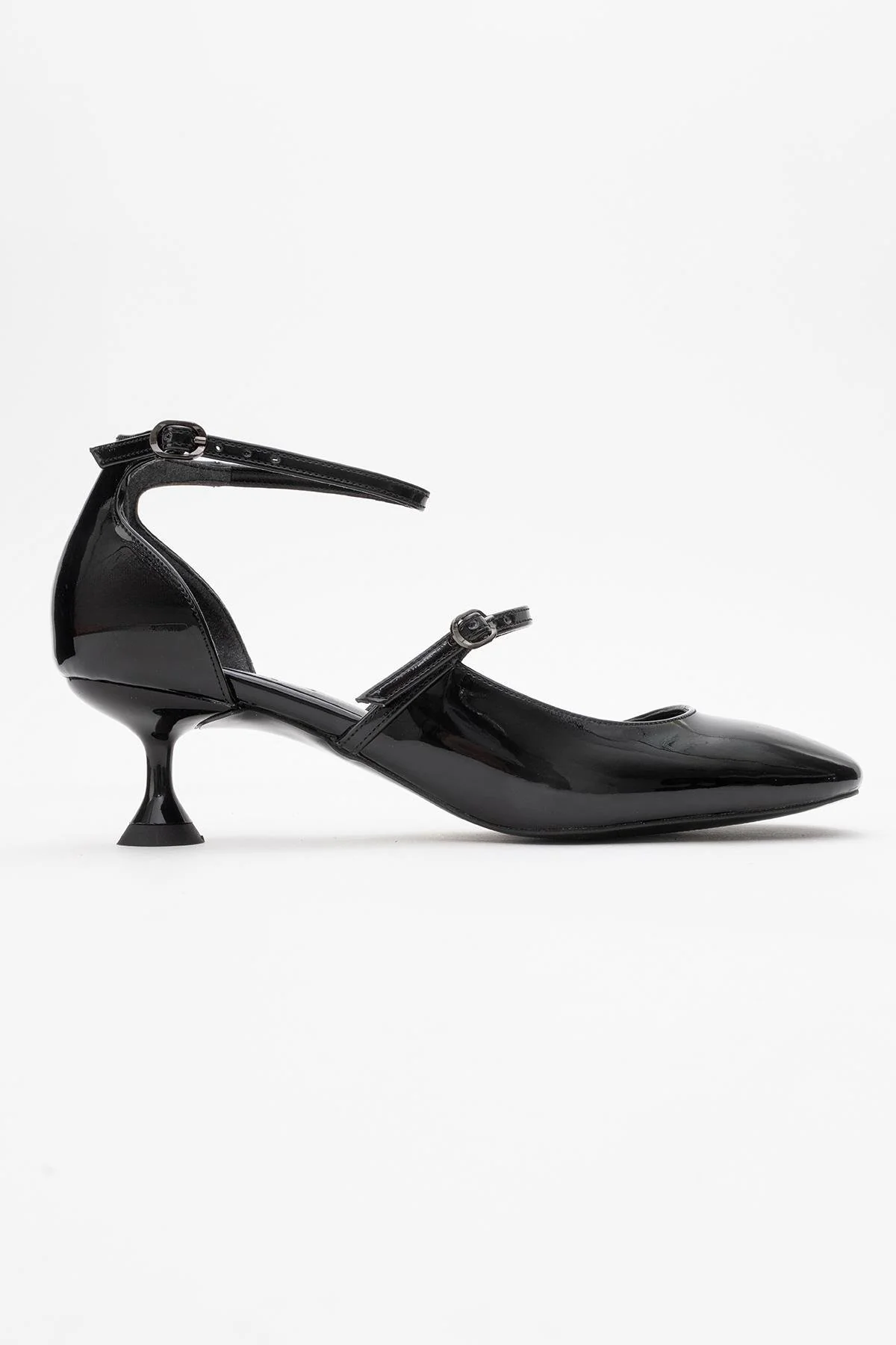 Emly - Black Square Toe Low Heel Shoe (Women) - Image 6