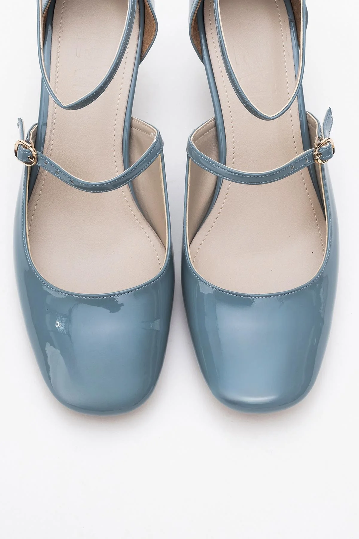 Emly - Blue Patent Round Toe Low Heel Shoe (Women) - Image 2