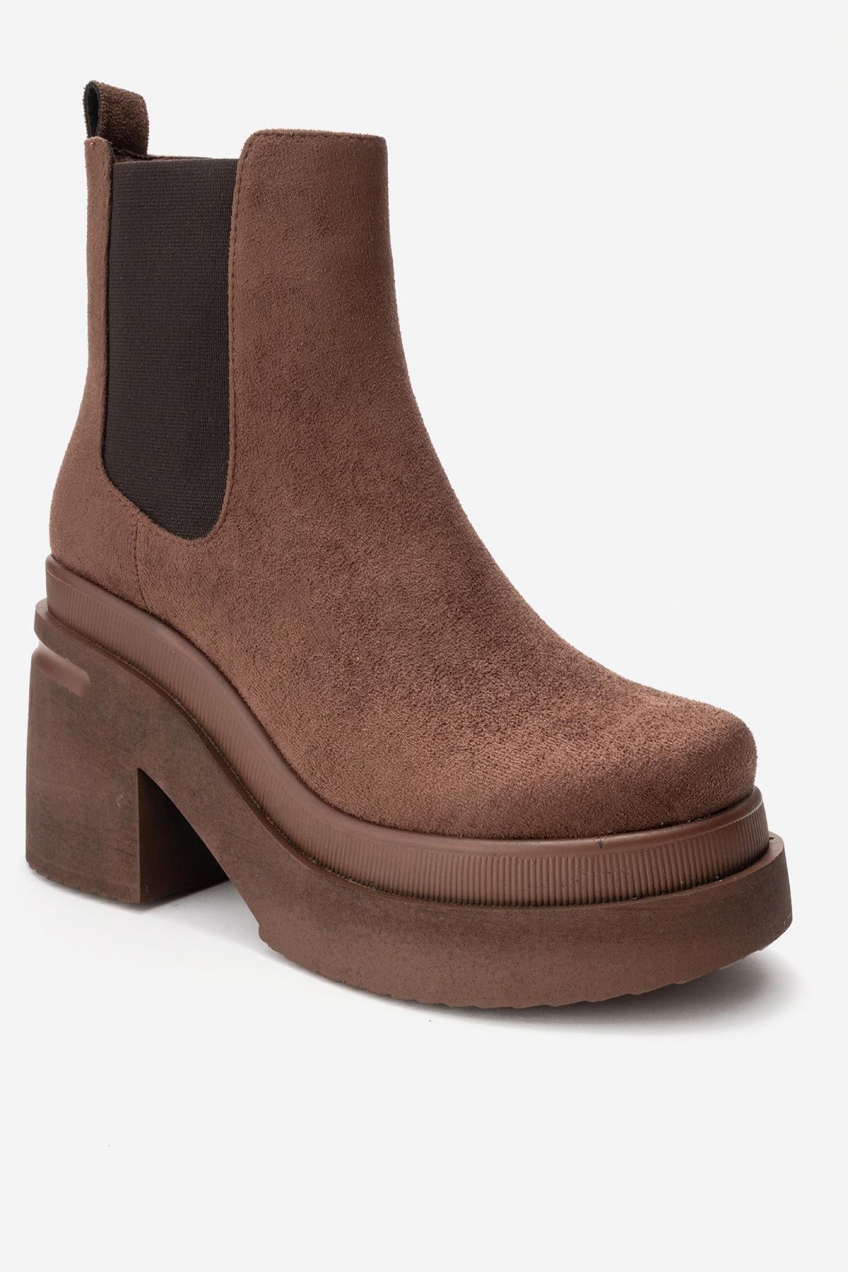 EMMA - Brown Platform Heel Boot (Women) - Image 3