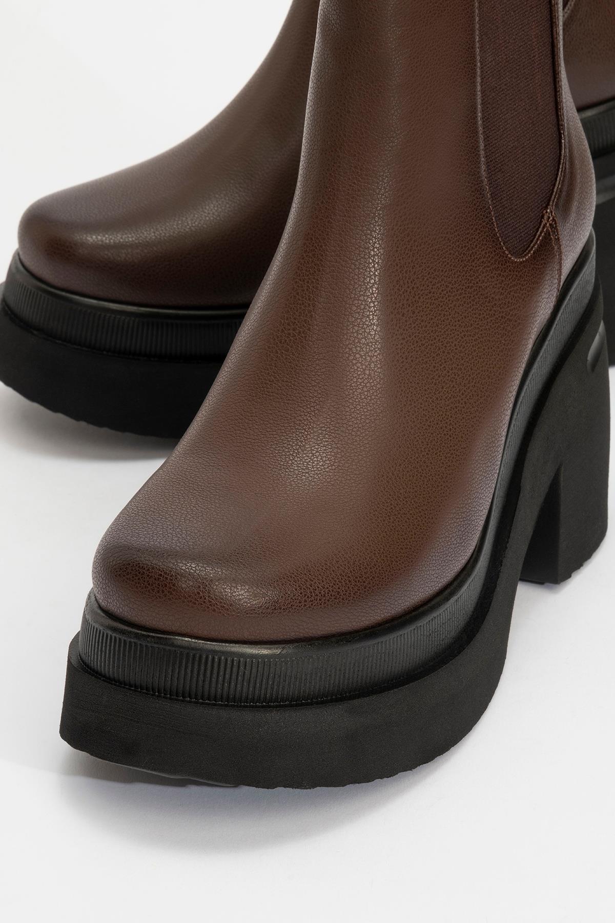 Emma - Brown Platform Heel Boot (Women) - Image 3
