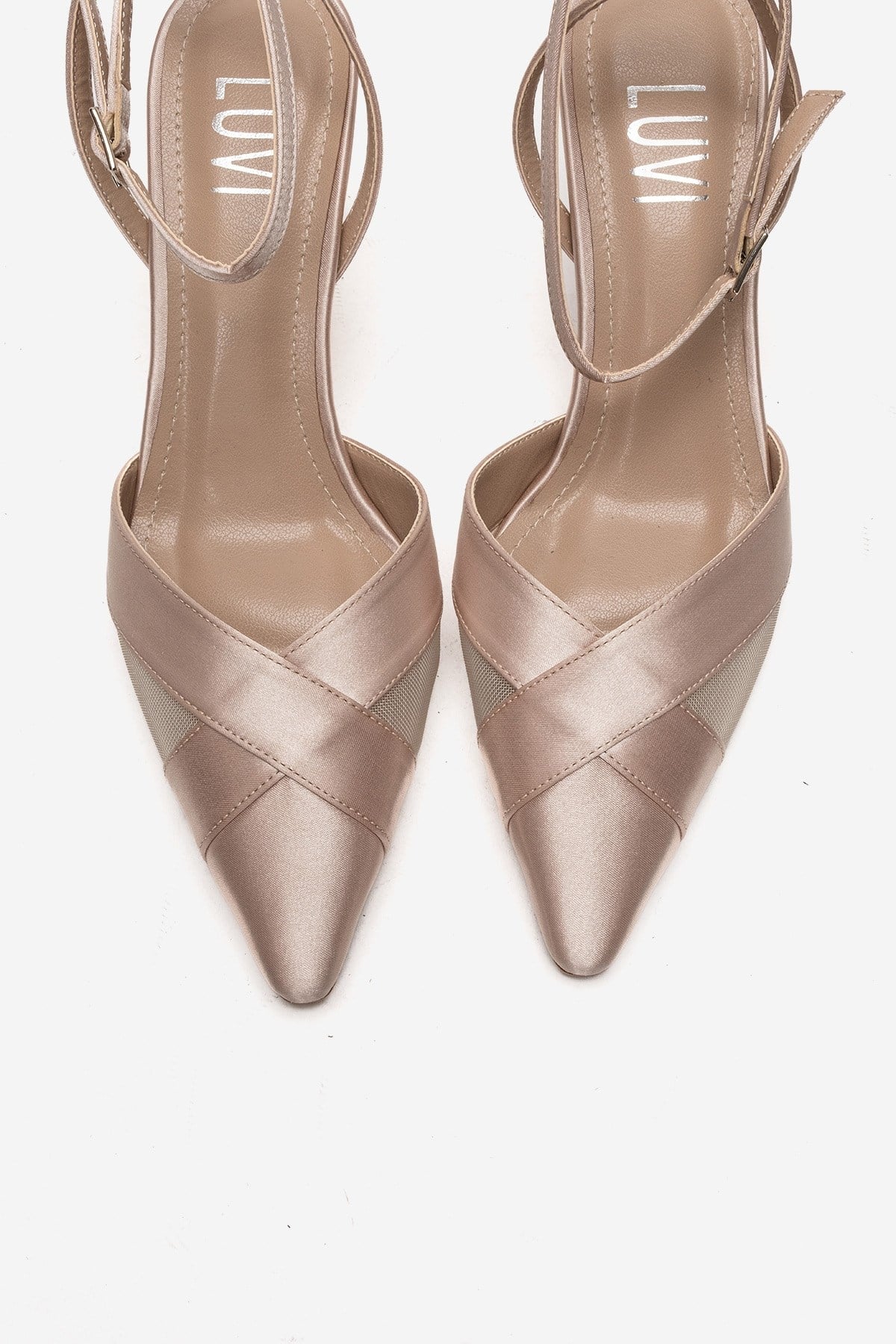 ESTELA - Beige Satin Stiletto Pump (Women) - Image 2