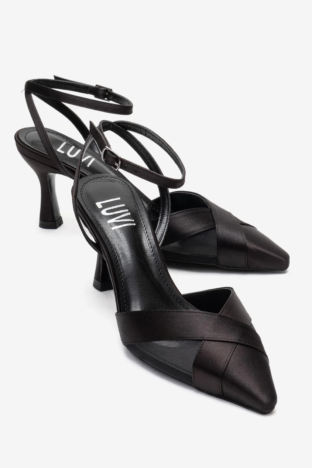 ESTELA - Black Genuine Leather Stiletto Pump (Women)