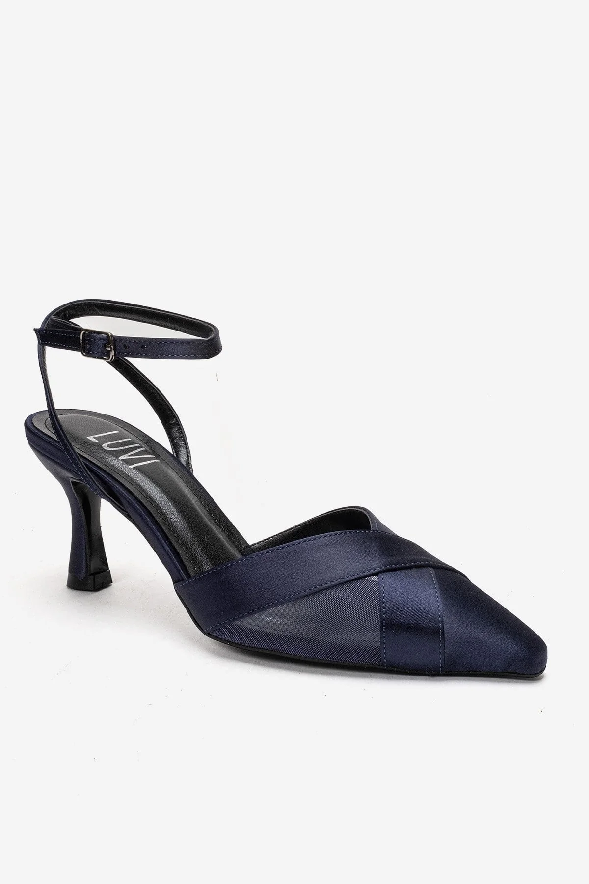 ESTELA - Navy Satin Stiletto Pump (Women) - Image 3