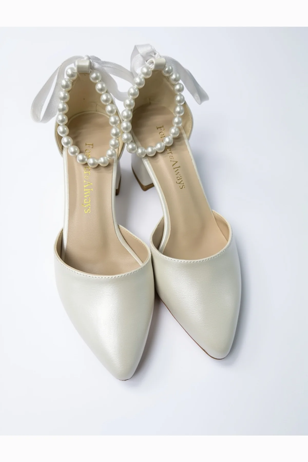 Evania Pointed-toe Block Heel Wedding Pump - Image 6