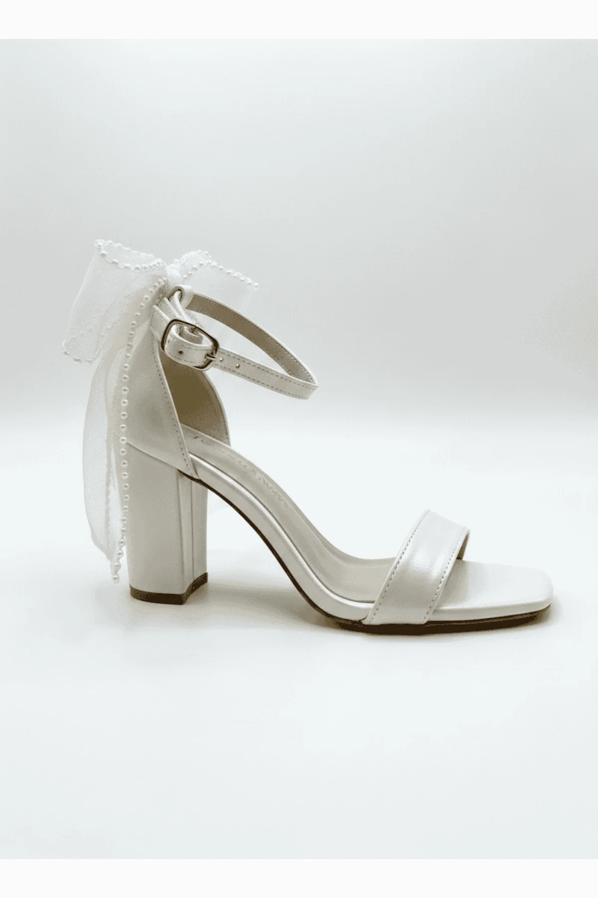 Evarose Open Toe Bow Detail Block Heel Bridal Sandals - Image 2
