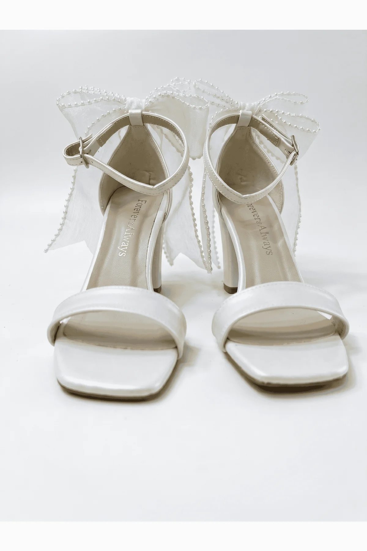 Evarose Open Toe Bow Detail Block Heel Bridal Sandals - Image 4