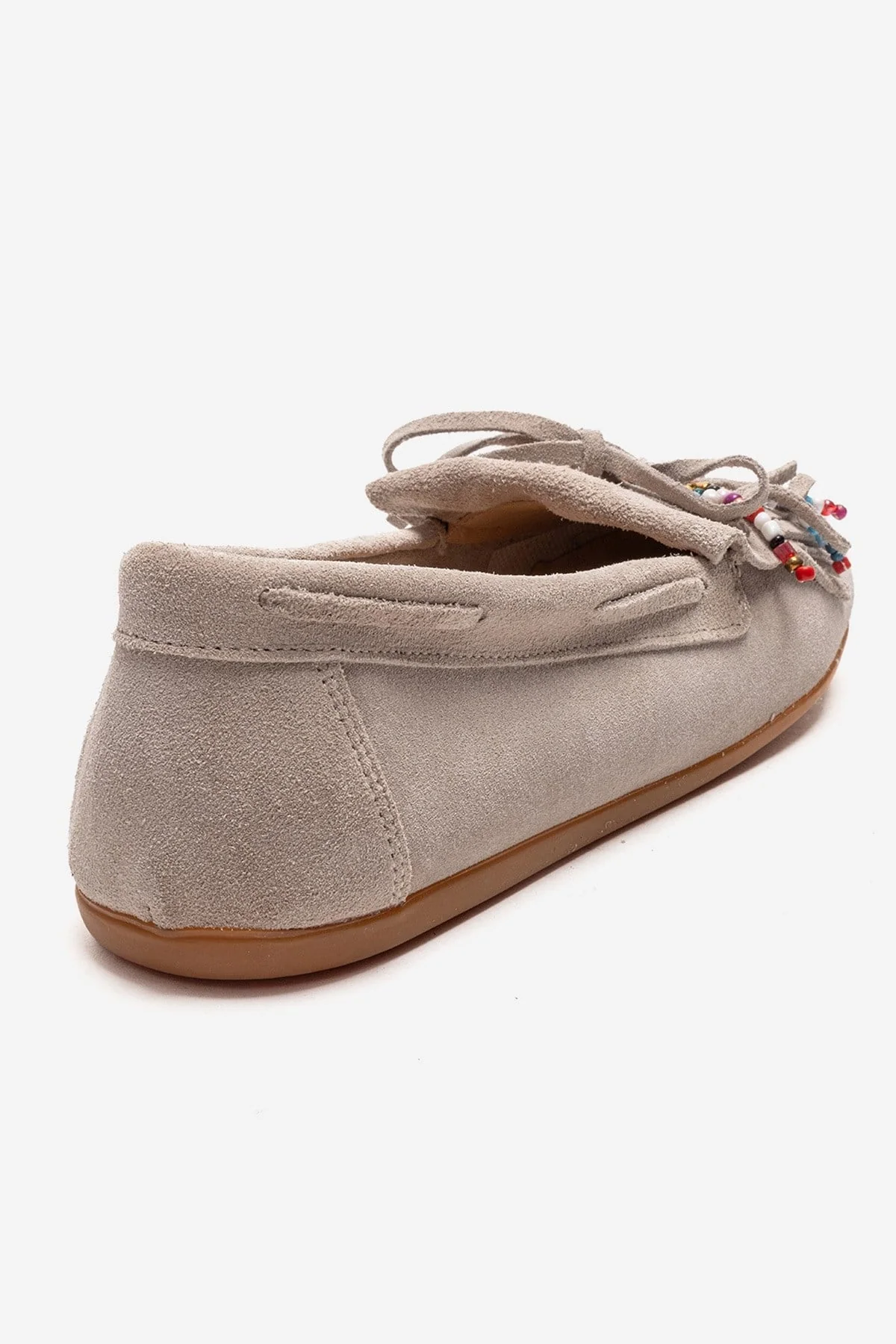 EVELYN - Beige Genuine Suede Leather Loafer (Women) - Image 5