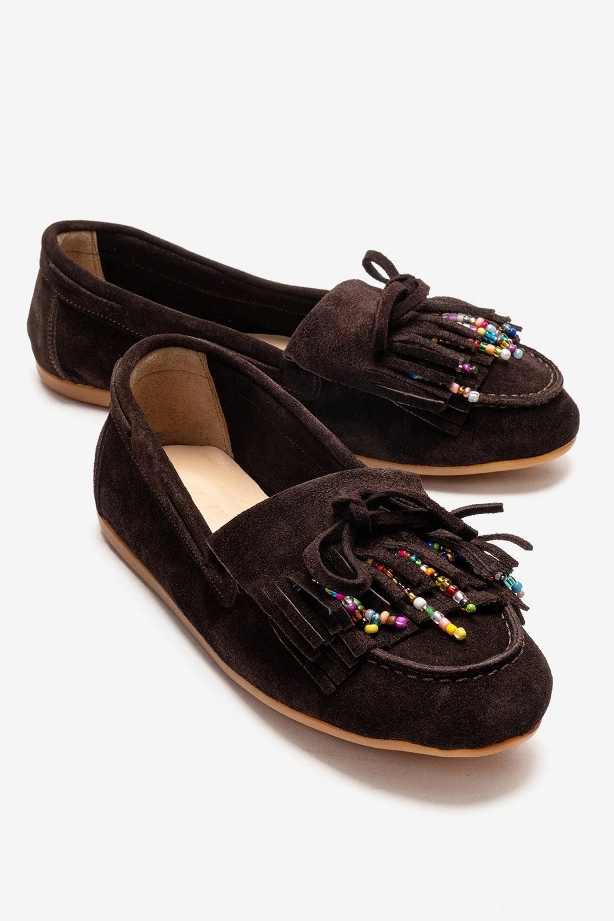 Evelyn - Brown Genuine Leather Suede Loafer (Women)