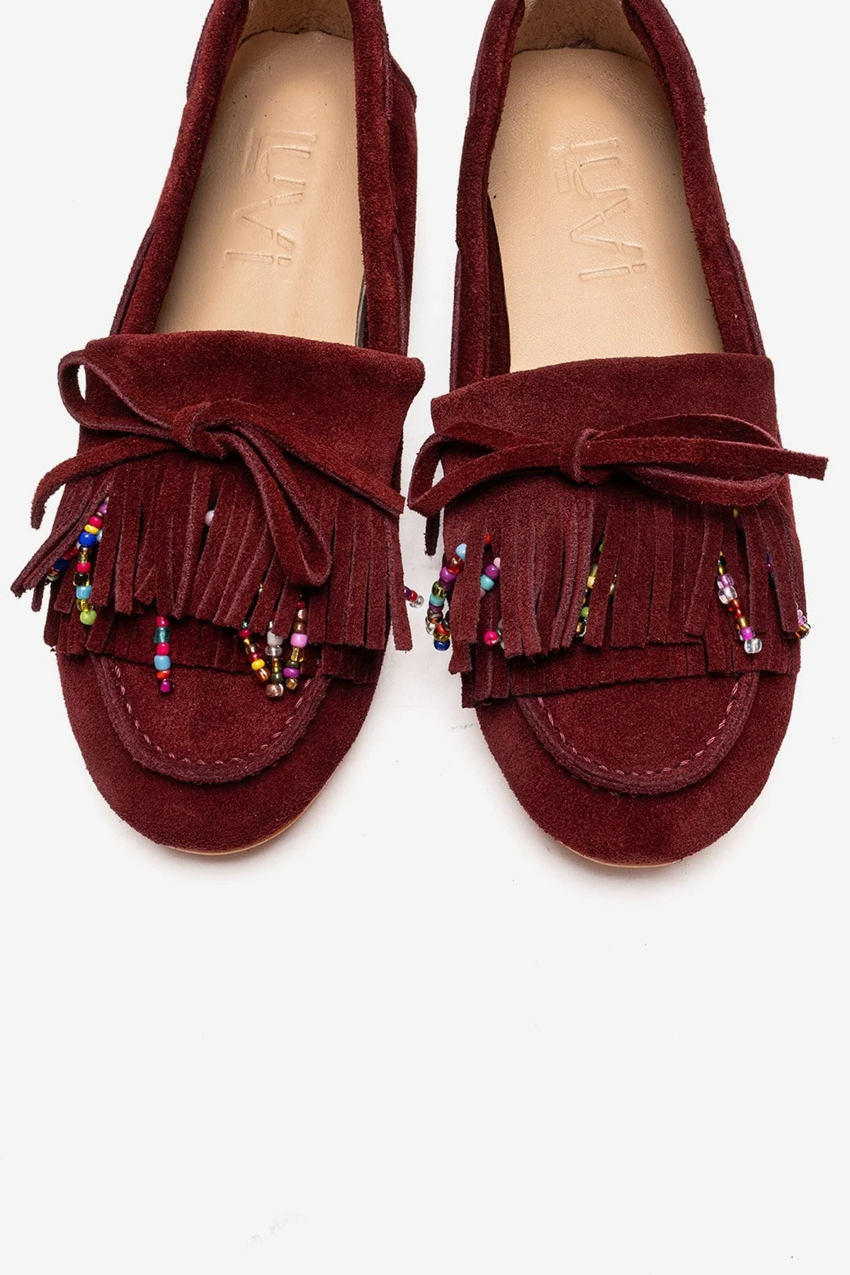 Evelyn - Burgundy Genuine Leather Suede Loafer (Women) - Image 2