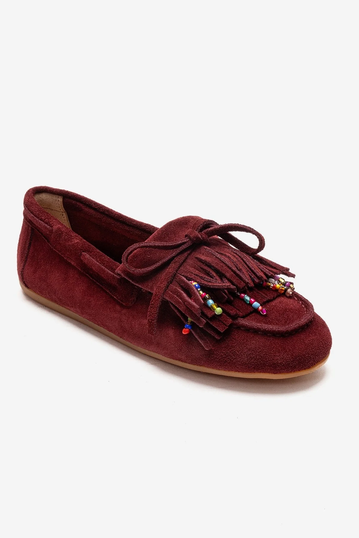 Evelyn - Burgundy Genuine Leather Suede Loafer (Women) - Image 3