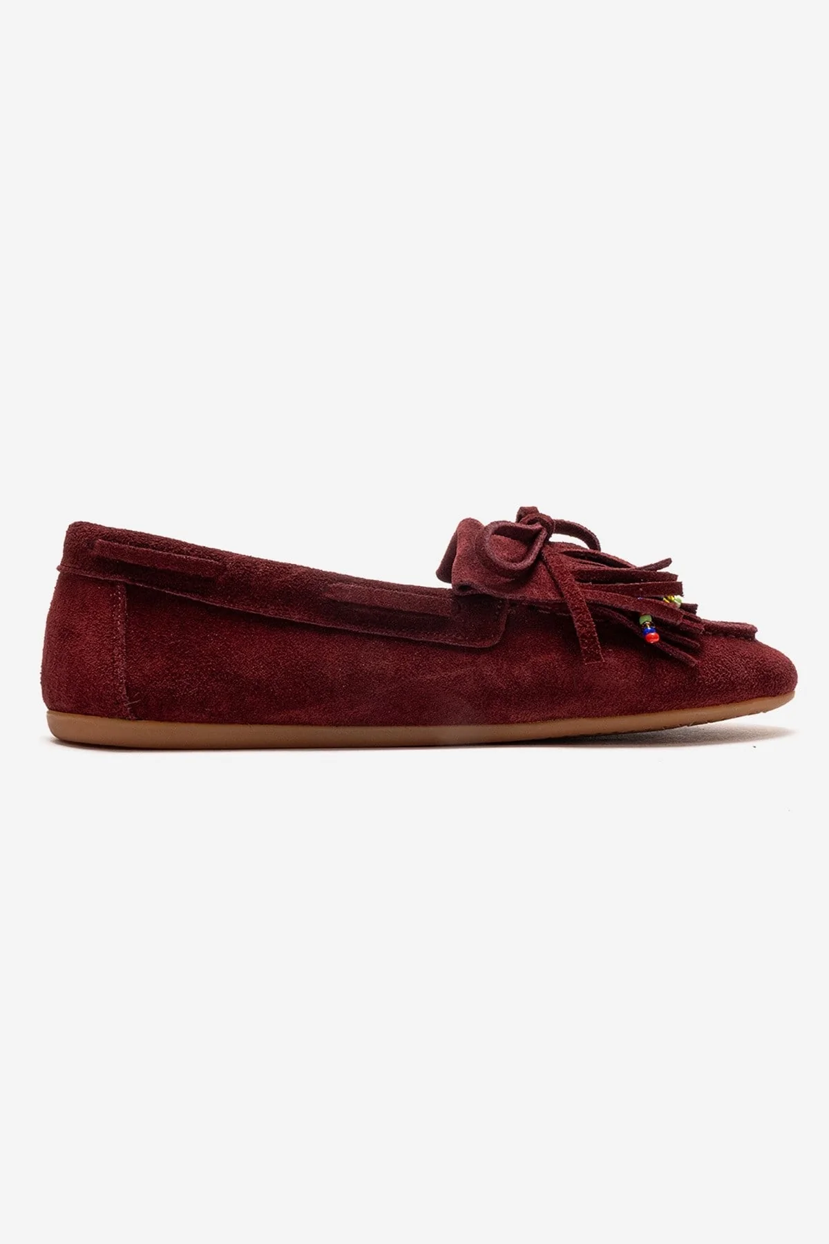 Evelyn - Burgundy Genuine Leather Suede Loafer (Women) - Image 4