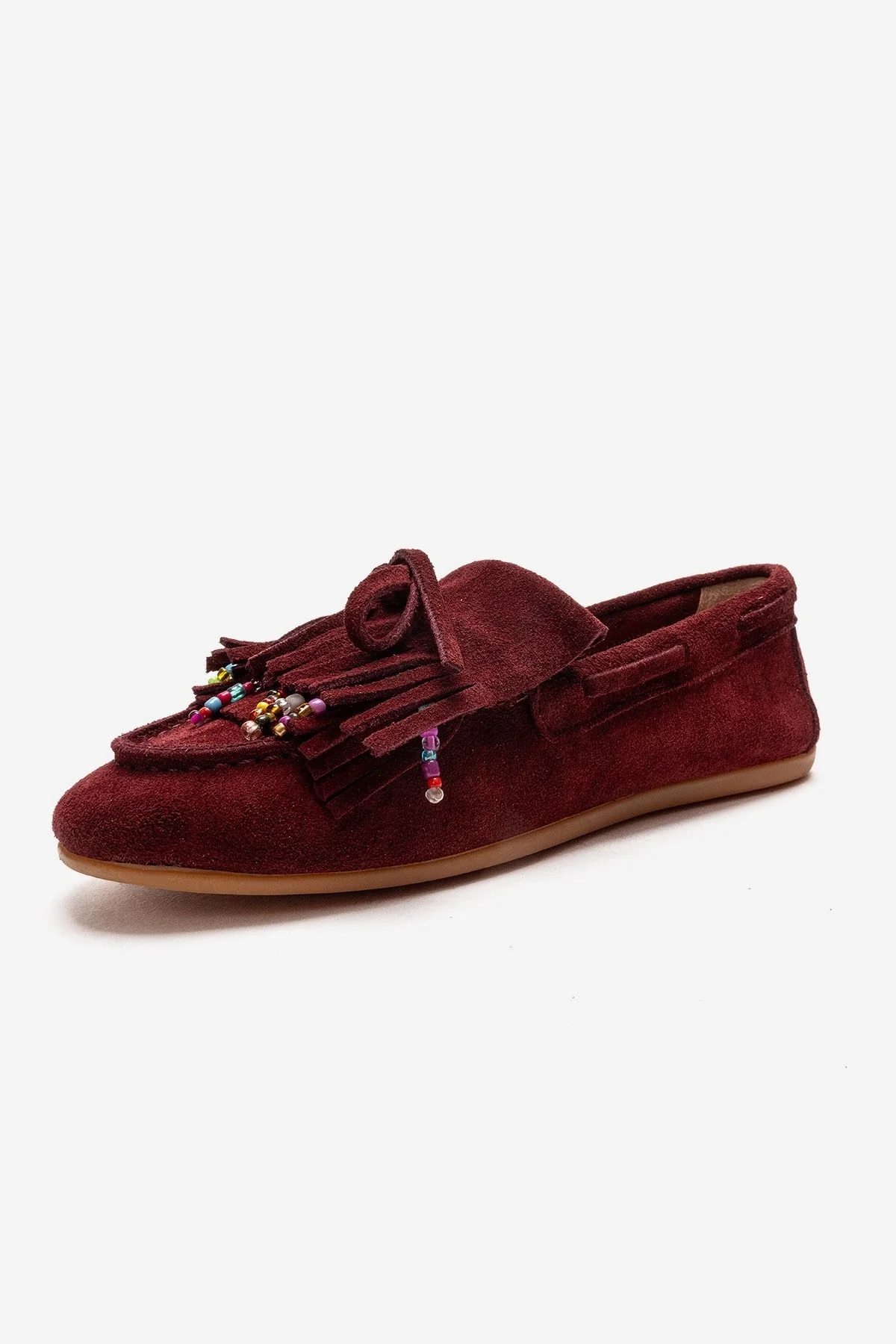 Evelyn - Burgundy Genuine Leather Suede Loafer (Women) - Image 6