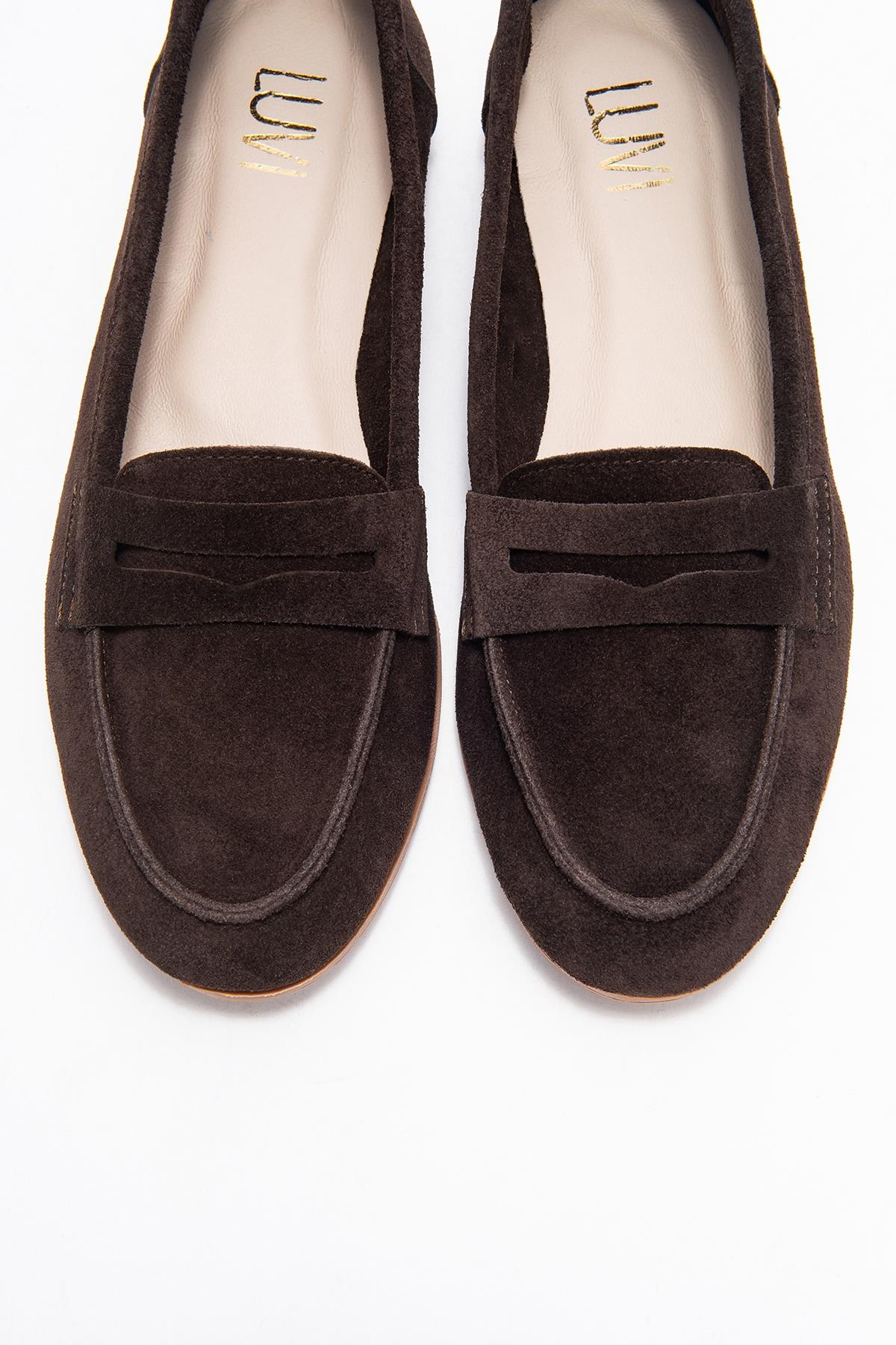 F02 - Brown Genuine Leather Loafer (Women) - Image 2