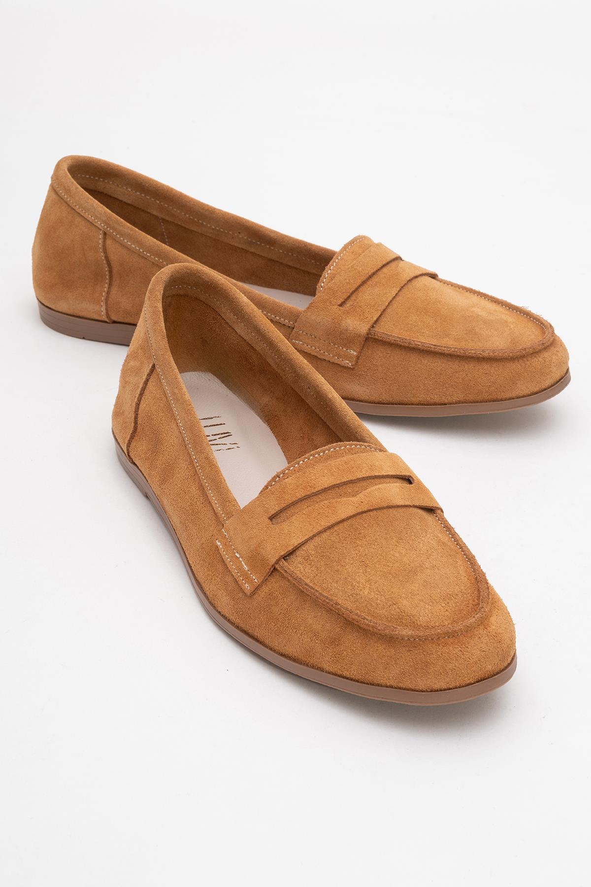 F02 - Cognac Genuine Leather Loafer Shoe (Women)