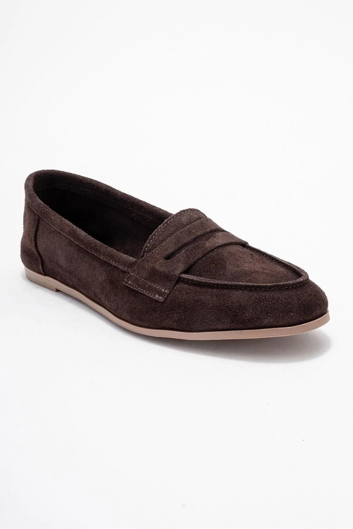 F02 - Dark Brown Genuine Leather Loafer Shoe (Women) - Image 3