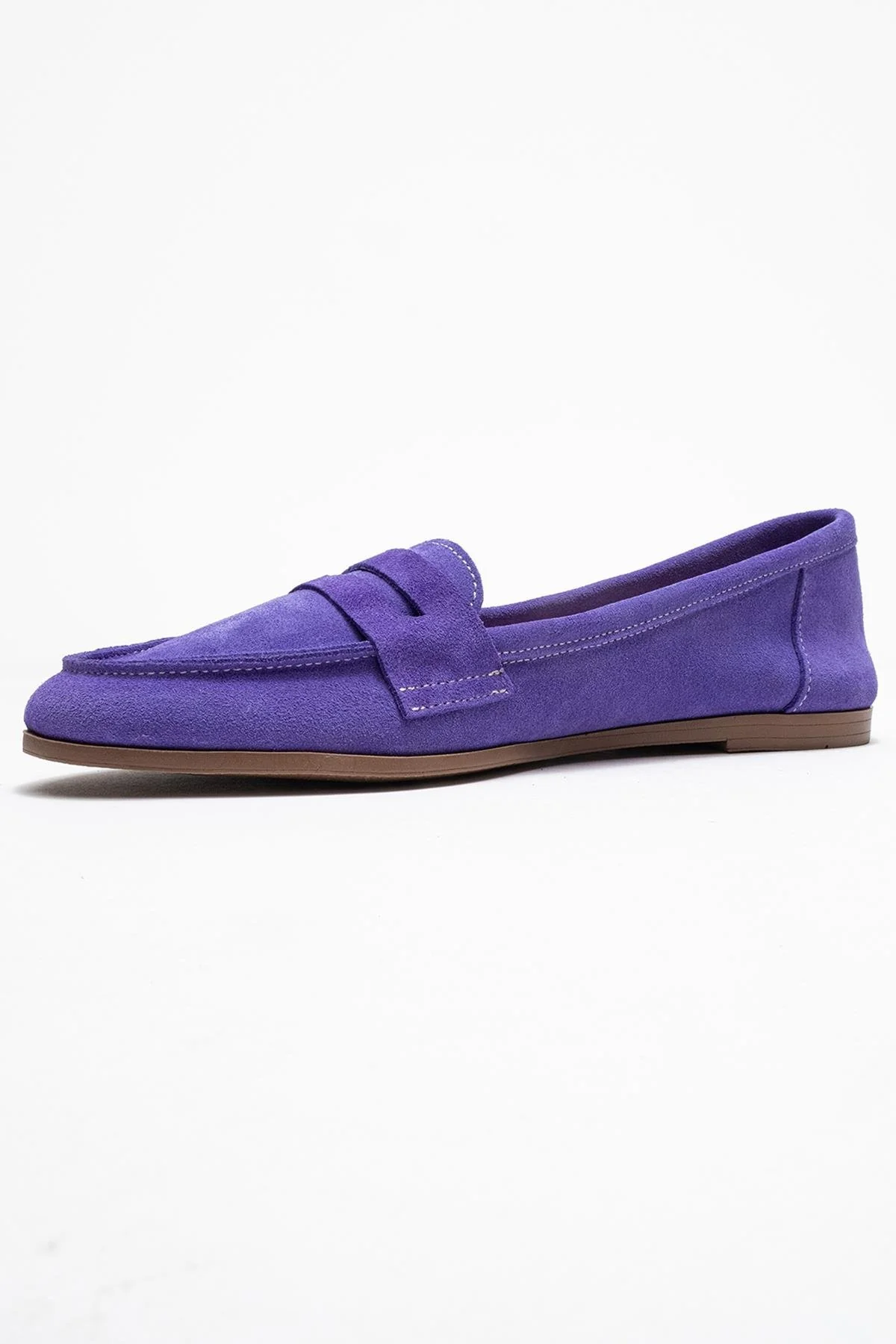 F02 - Lilac Suede Genuine Leather Loafer (Women) - Image 4