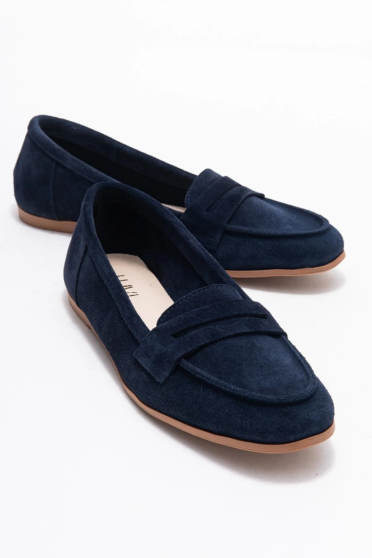 F02 - Navy Genuine Leather Loafer (Women)