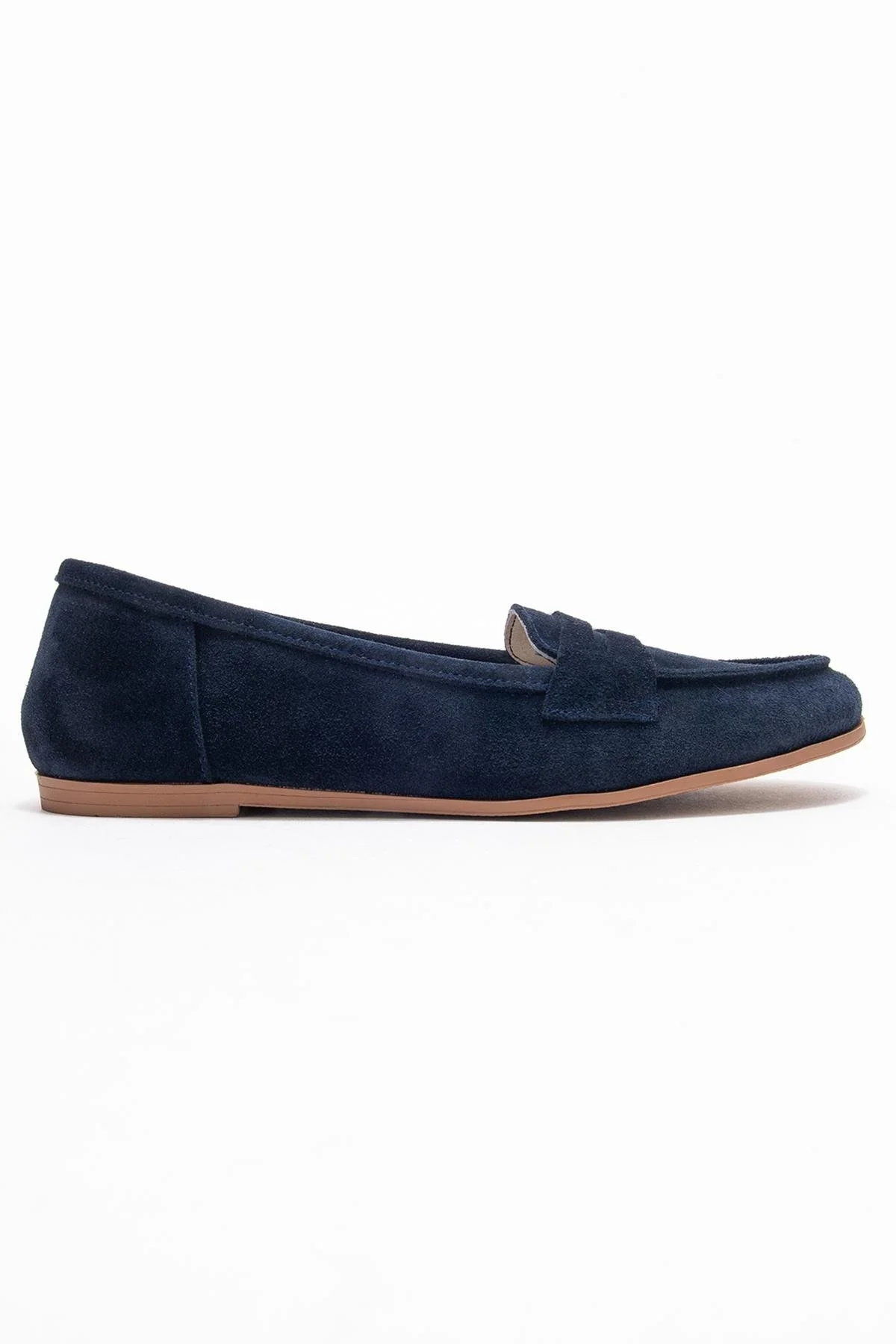F02 - Navy Genuine Leather Loafer (Women) - Image 6