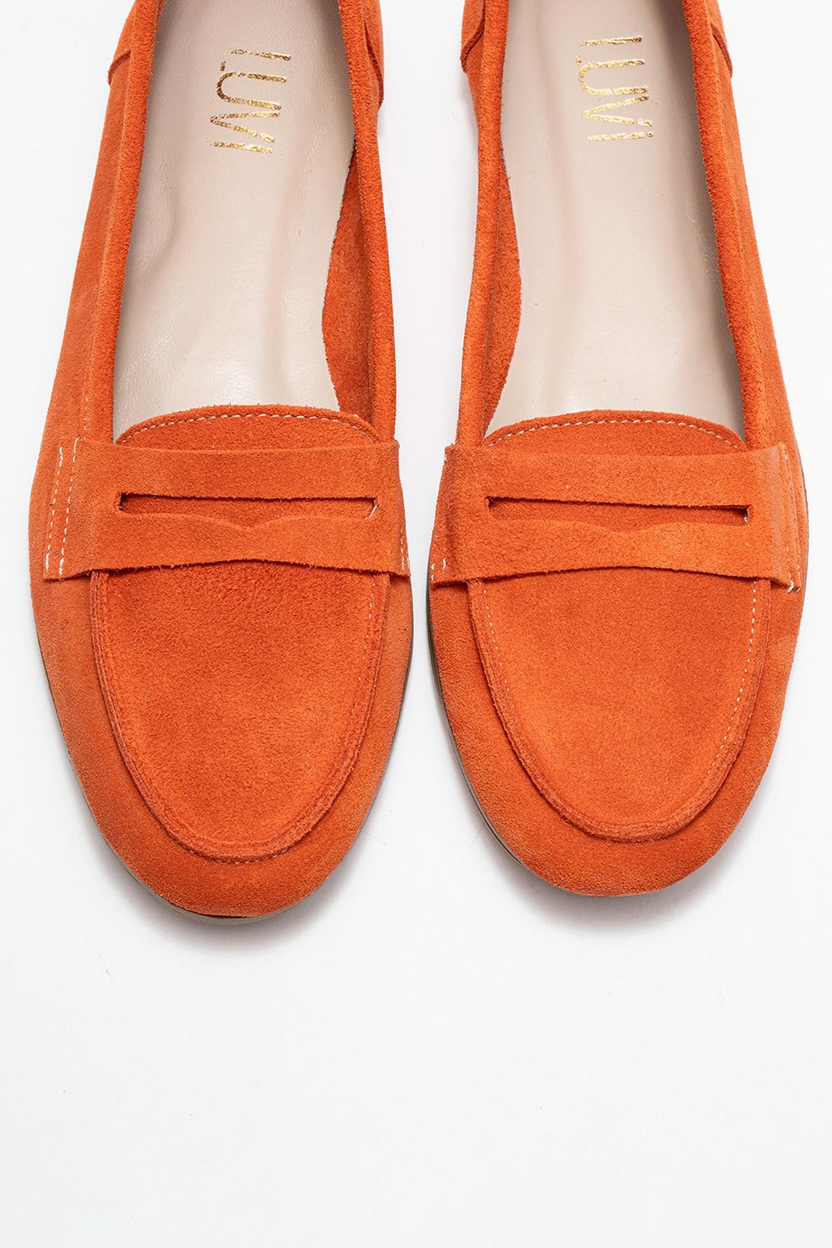 F02 - Orange Genuine Leather Loafer (Women) - Image 2