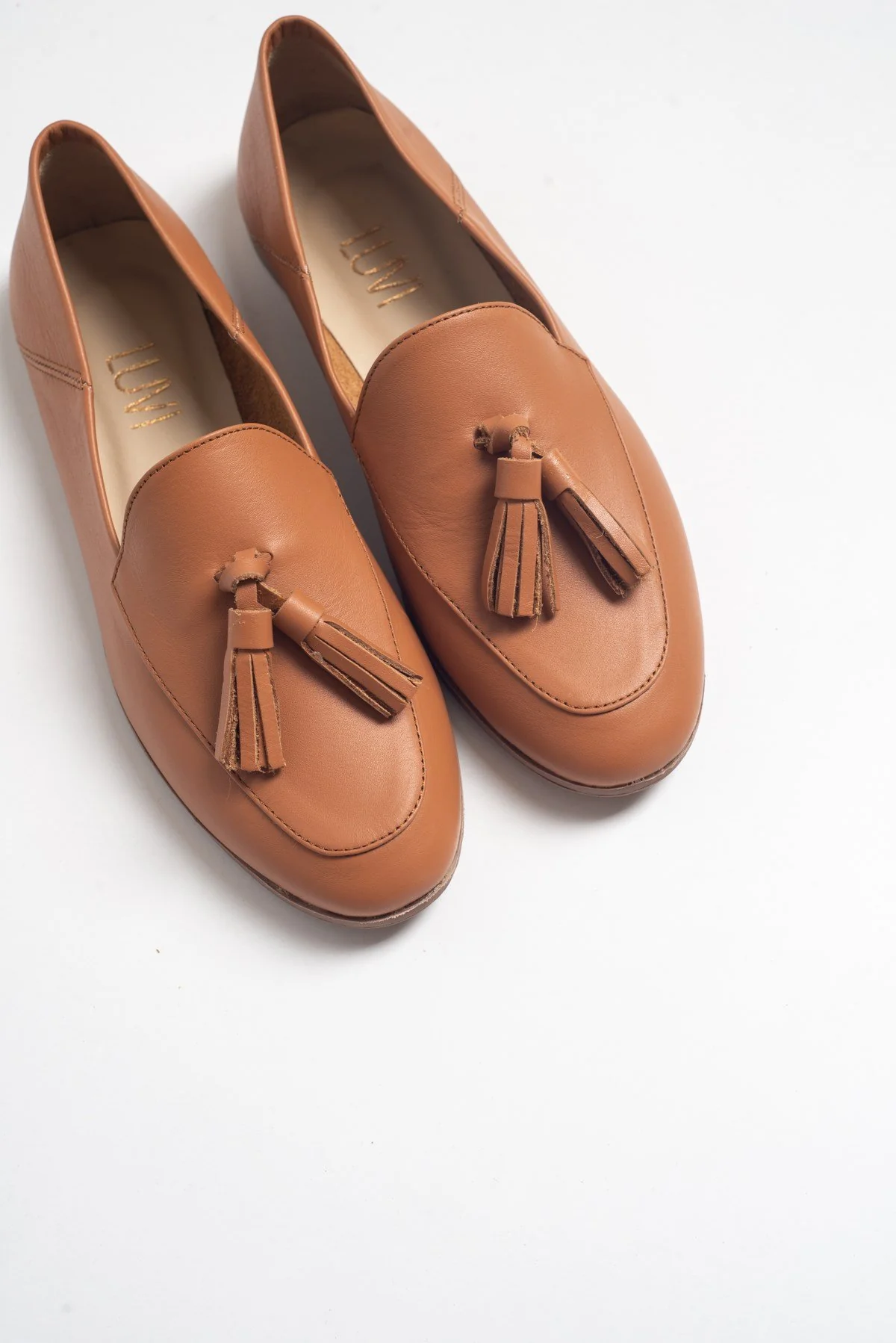 F04 - Cognac Genuine Leather Tassel Loafer (Women) - Image 4