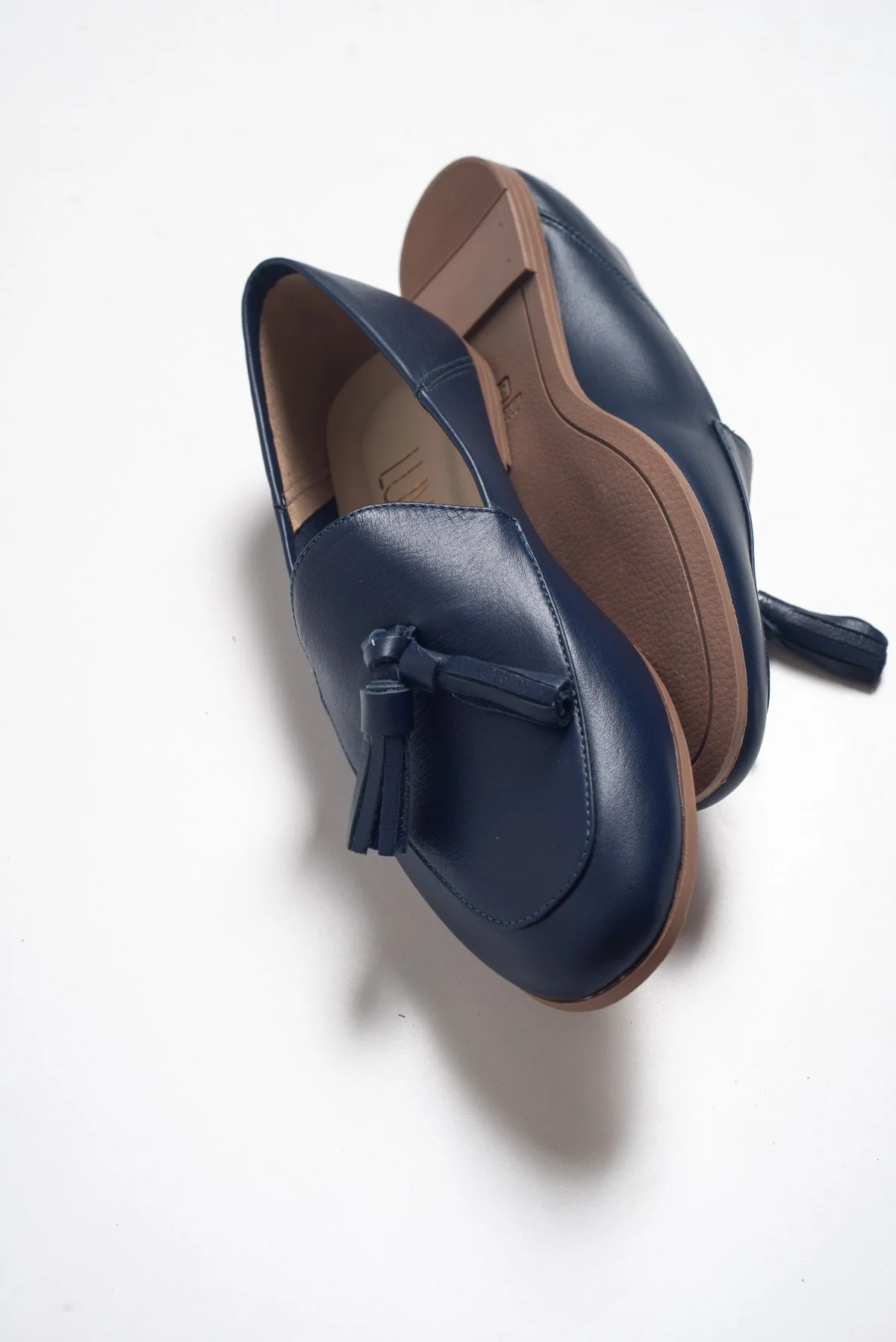 F04 - Navy Genuine Leather Tassel Loafer (Women) - Image 3