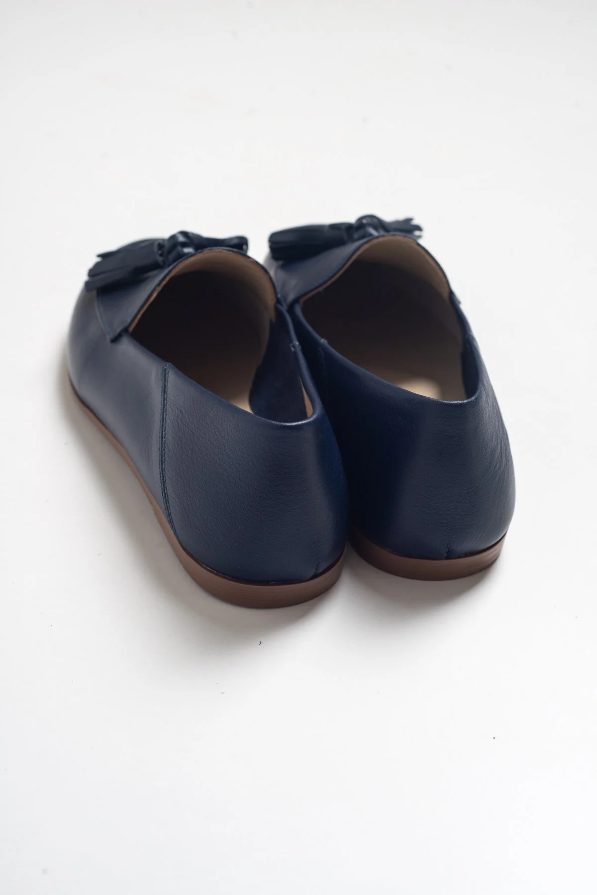 F04 - Navy Genuine Leather Tassel Loafer (Women) - Image 4