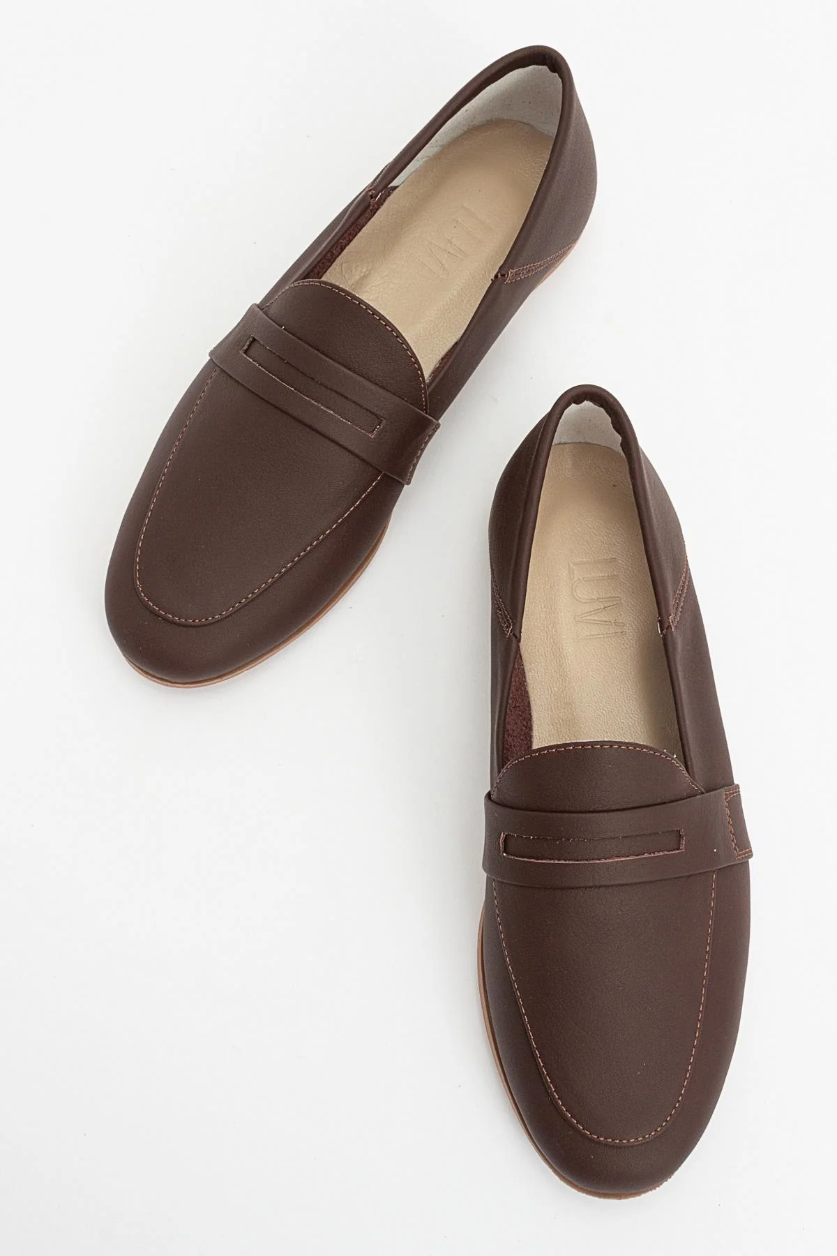 F05 - Brown Genuine Leather Loafer (Women) - Image 2