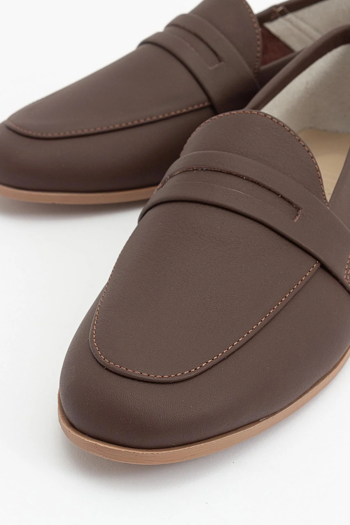 F05 - Brown Genuine Leather Loafer (Women) - Image 5