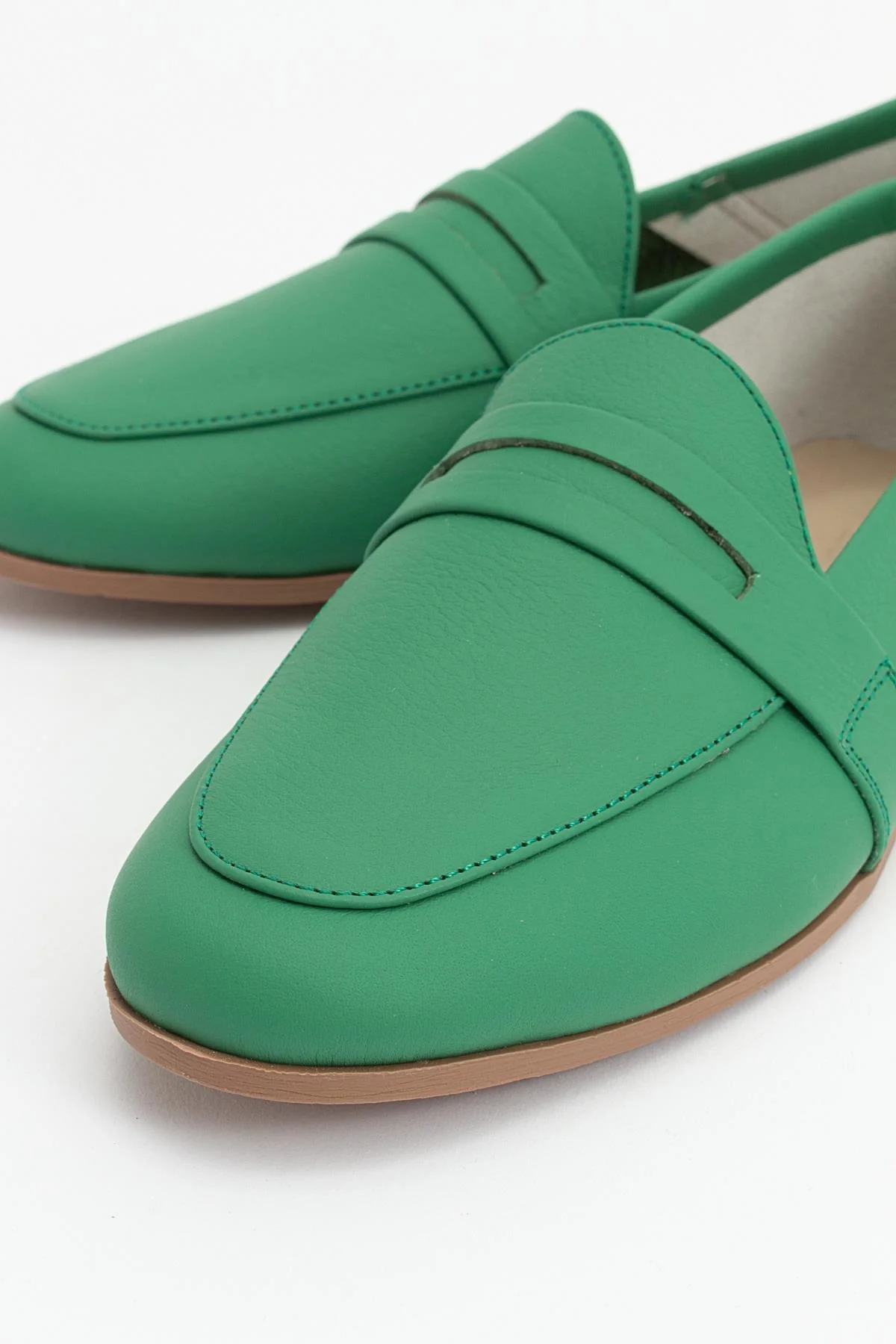 F05 - Green Genuine Leather Loafer (Women) - Image 4