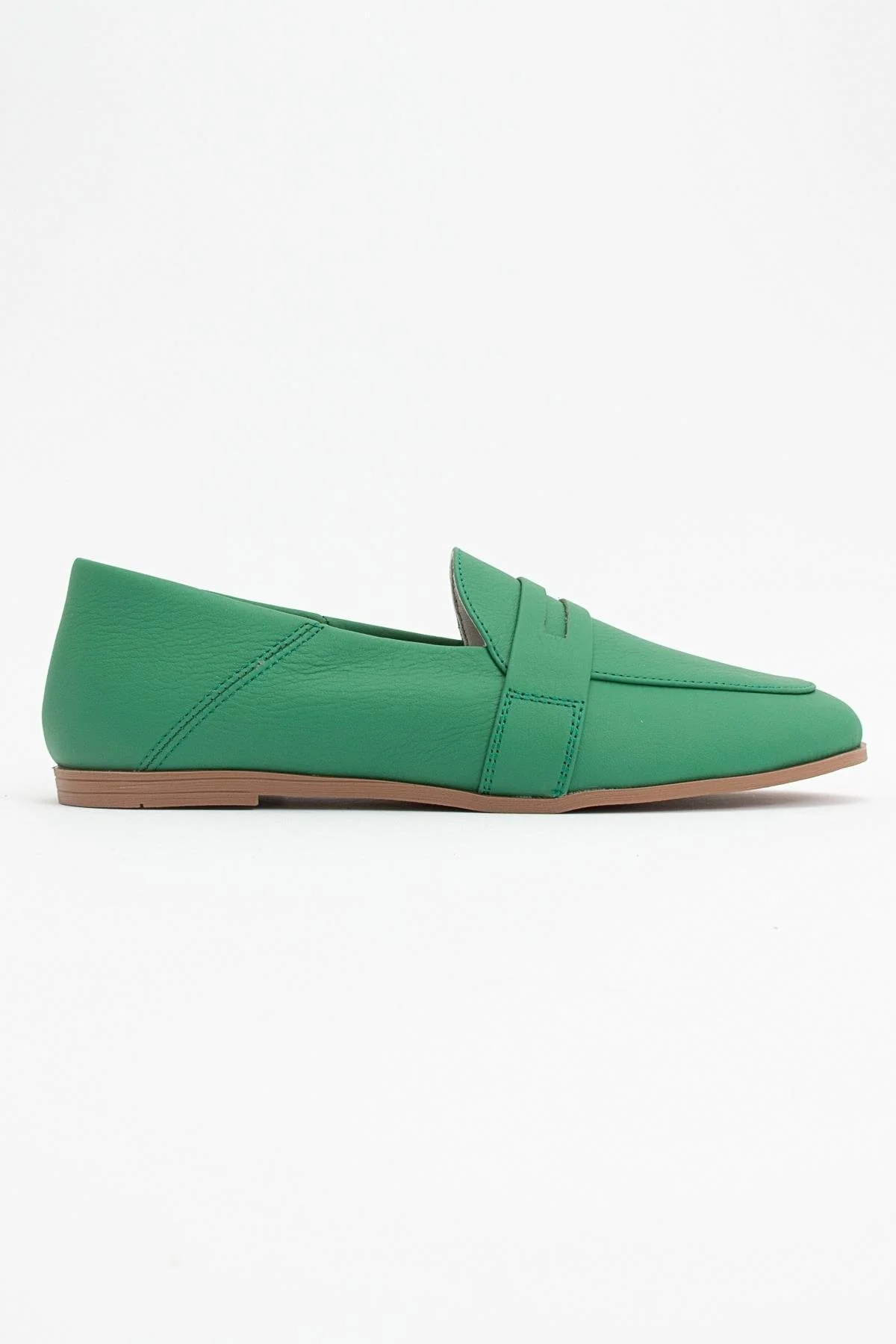 F05 - Green Genuine Leather Loafer (Women) - Image 6