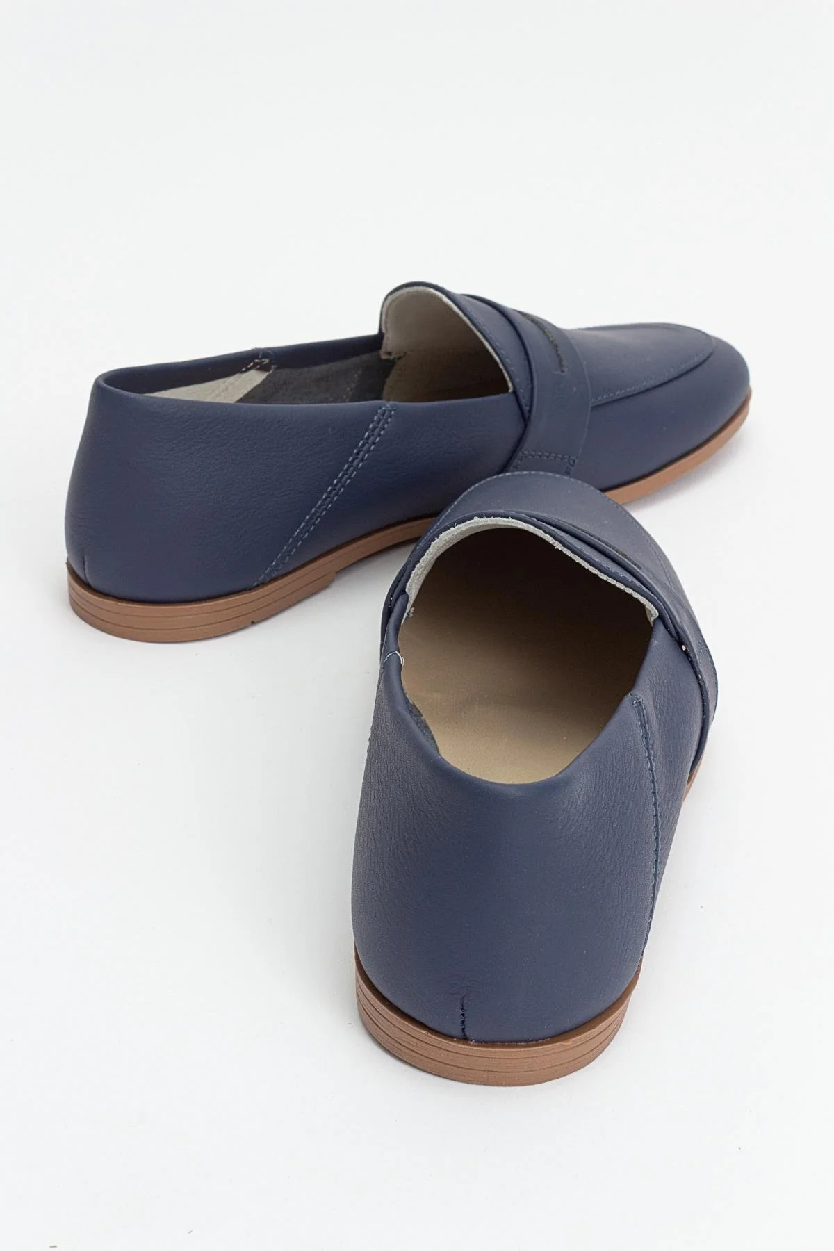 F05 - Navy Genuine Leather Loafer (Women) - Image 5