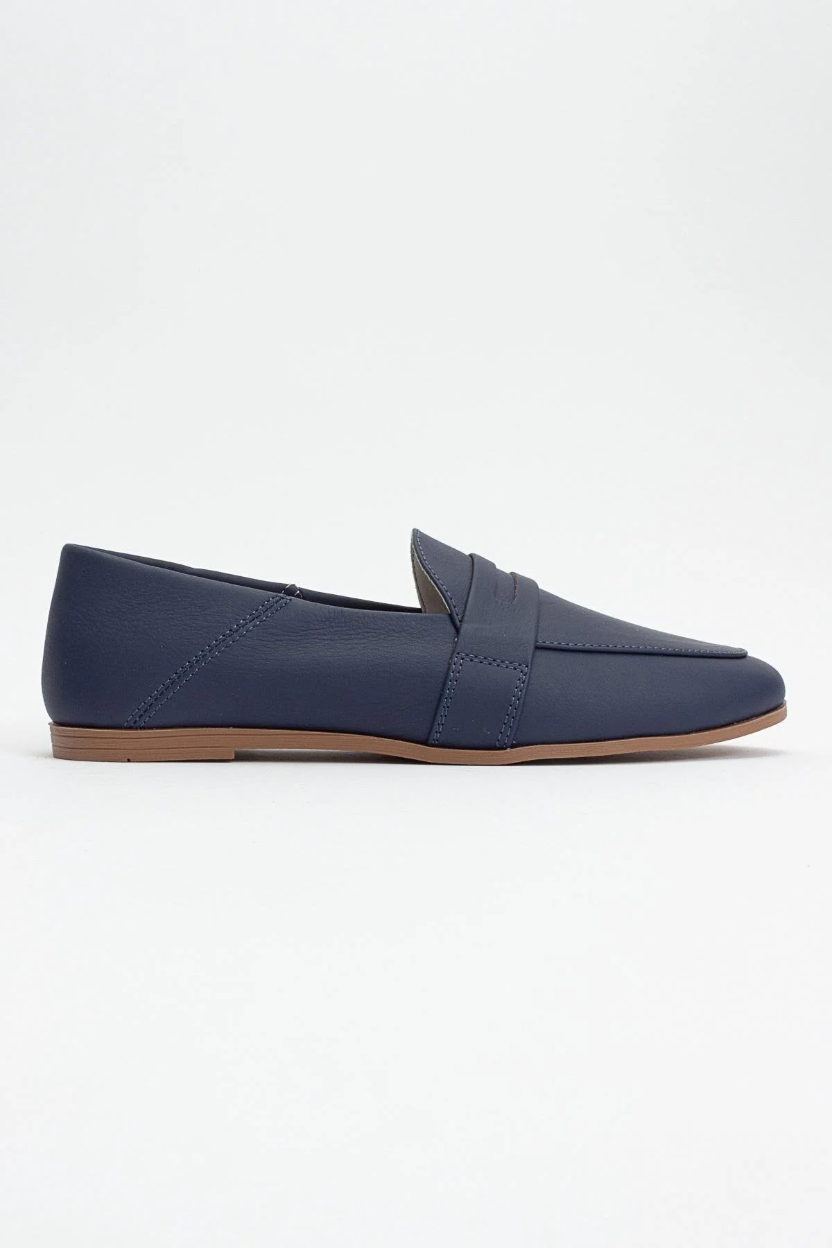 F05 - Navy Genuine Leather Loafer (Women) - Image 6