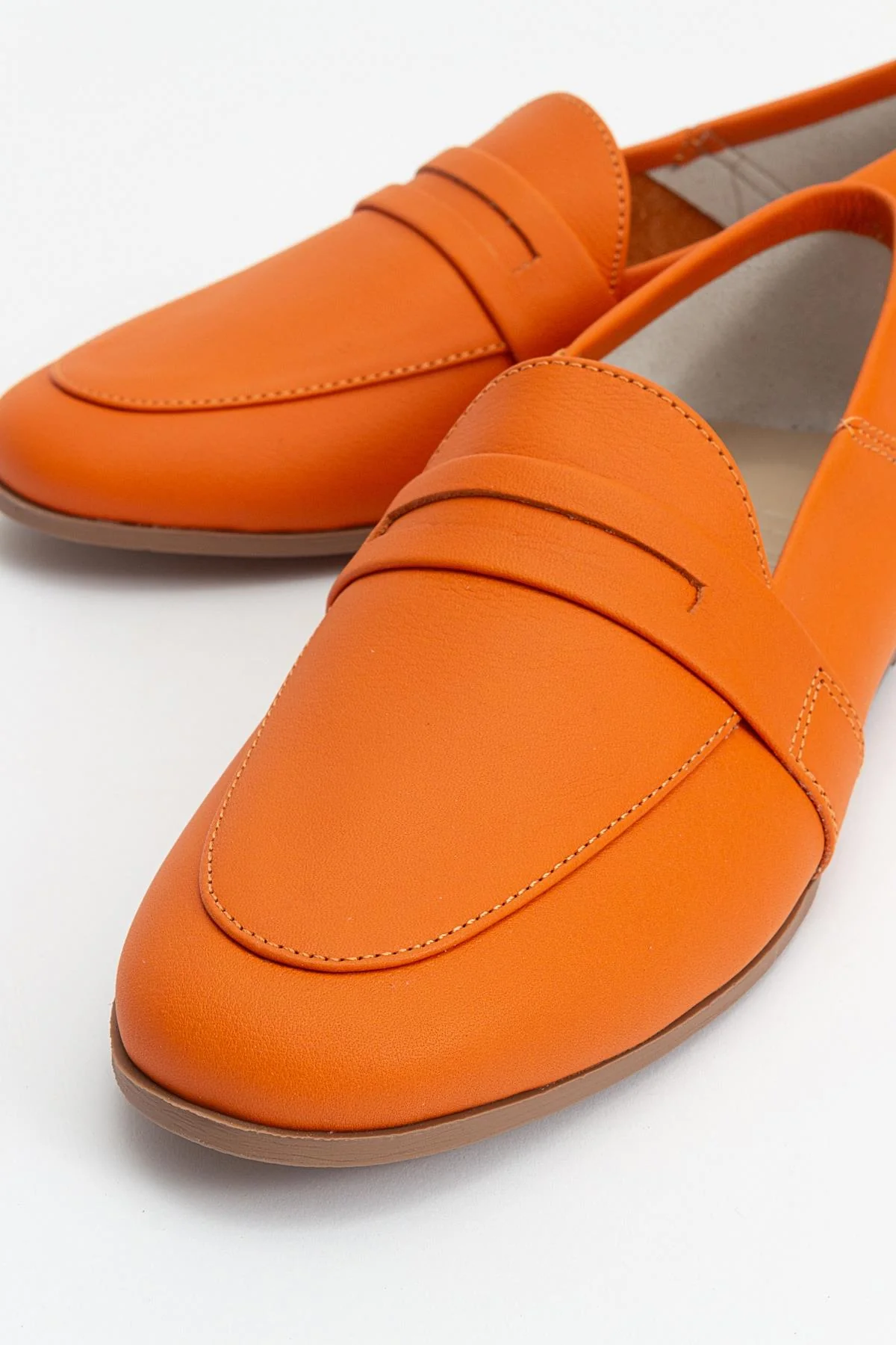 F05 - Orange Genuine Leather Loafer (Women) - Image 5