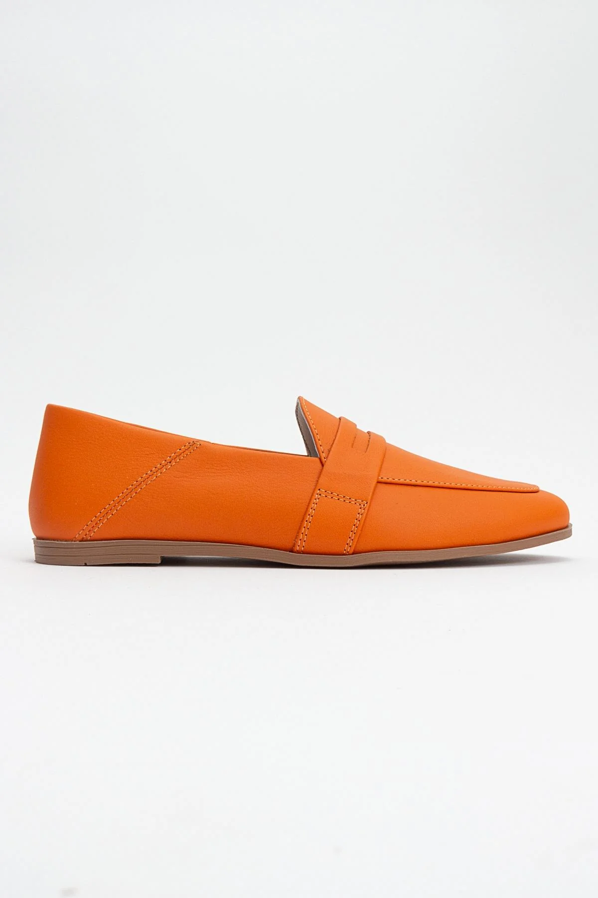 F05 - Orange Genuine Leather Loafer (Women) - Image 6