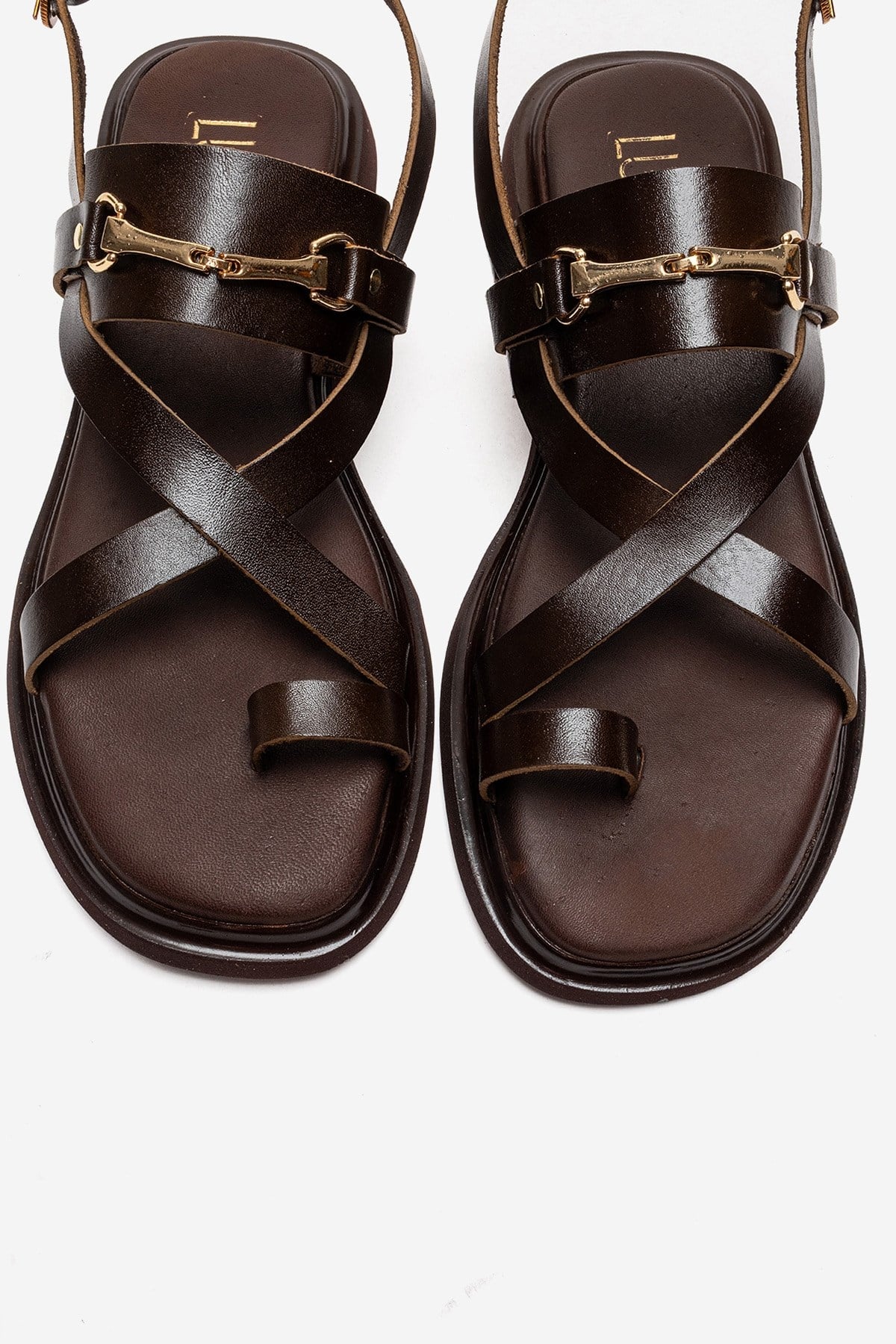 FABIANA - Brown Genuine Leather Thong Sandal (Women) - Image 2