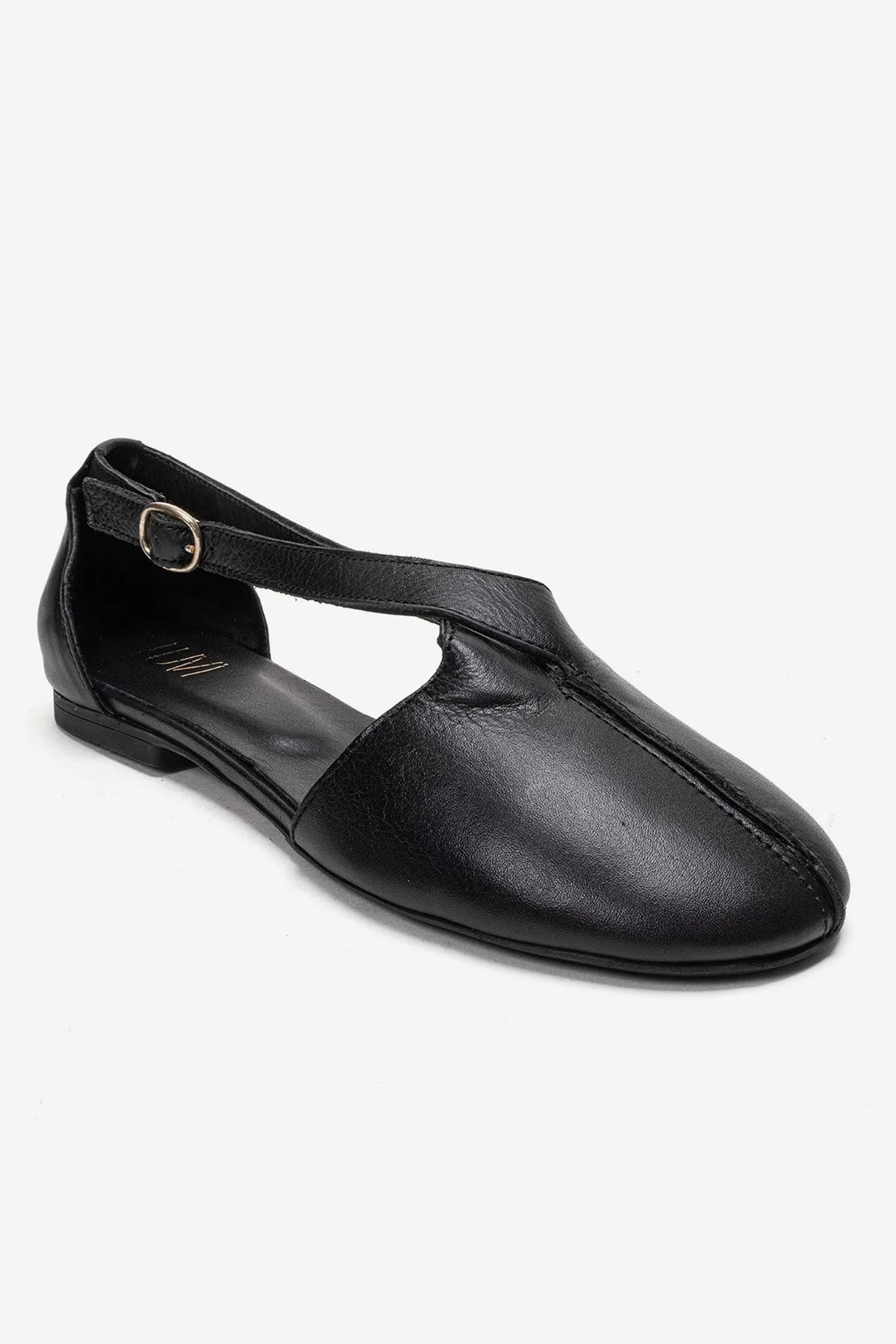Fable - Black Genuine Leather Side-Cut Ballet Flat (Women) - Image 3